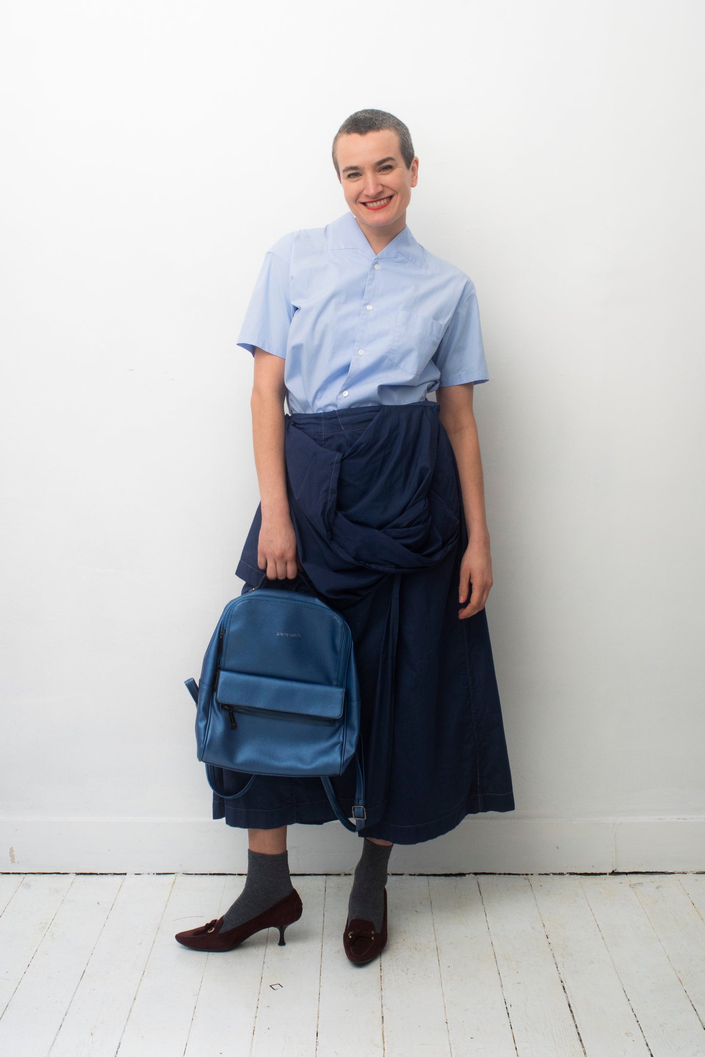 Comme des Garçons 2000's light blue cotton shirt with stitched collar