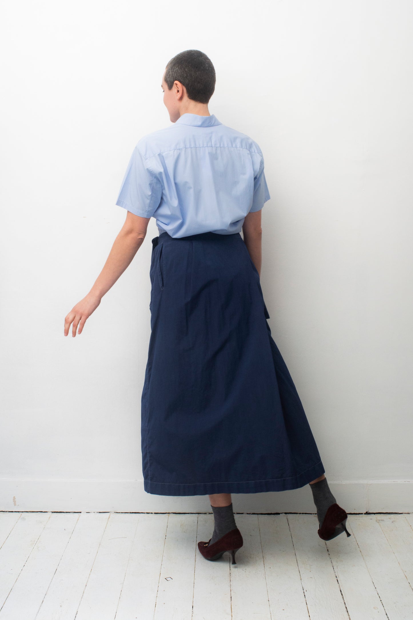 Comme des Garçons 2000's light blue cotton shirt with stitched collar