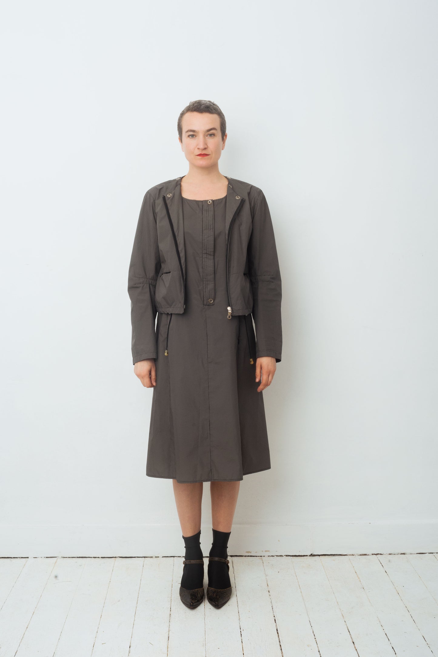 Emporio Armani 90's nylon grey A-line dress