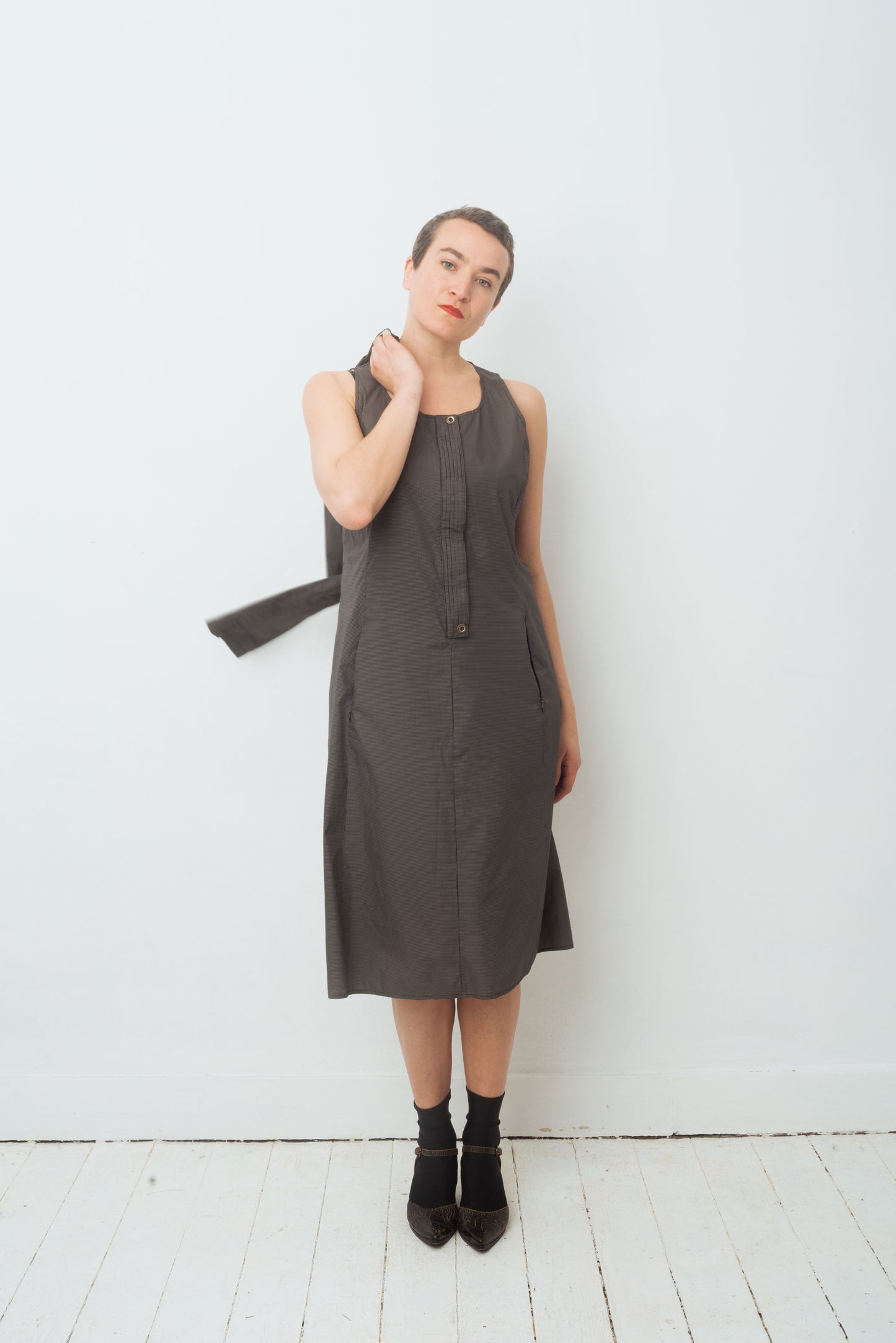 Emporio Armani 90's nylon grey A-line dress