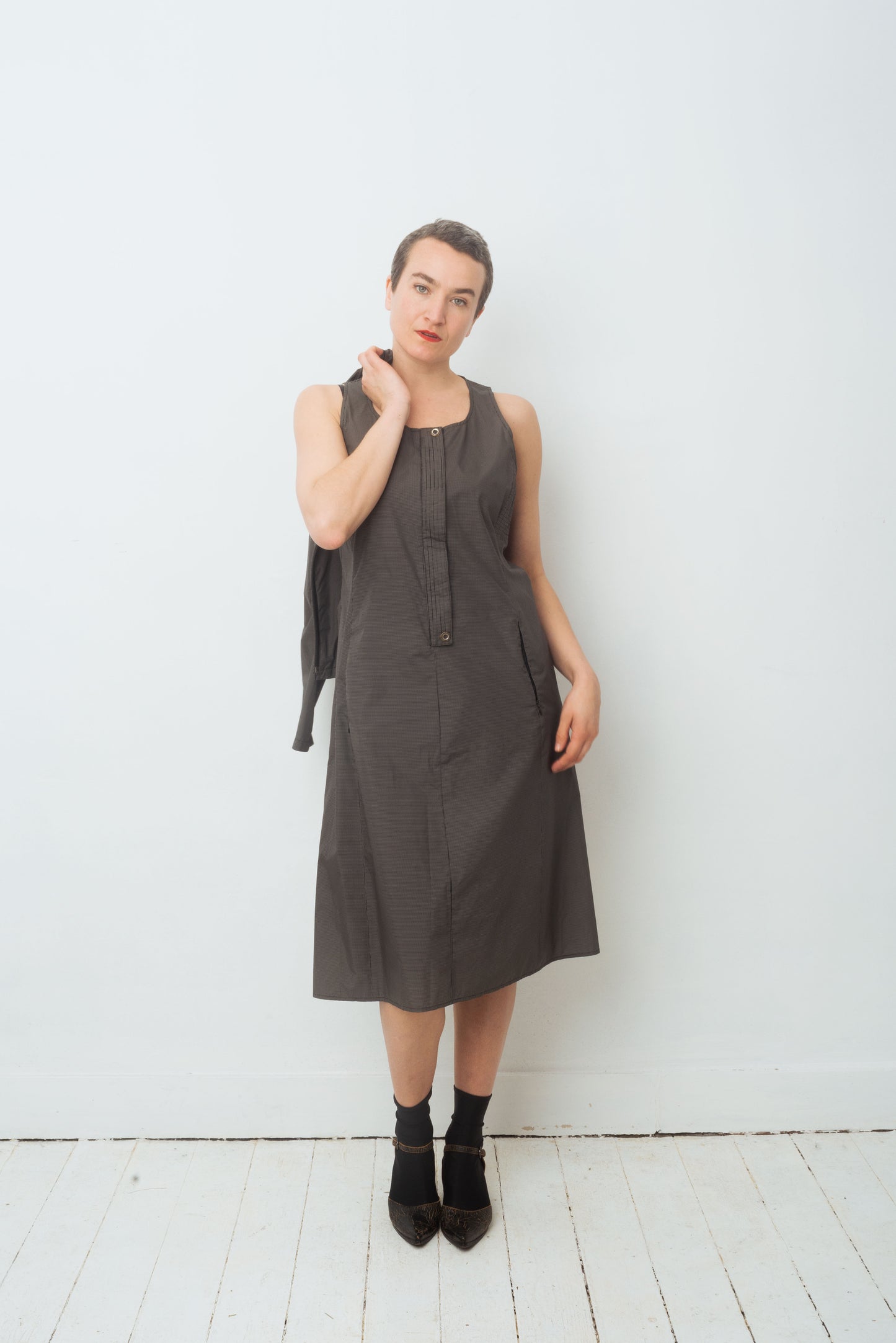 Emporio Armani 90's nylon grey A-line dress