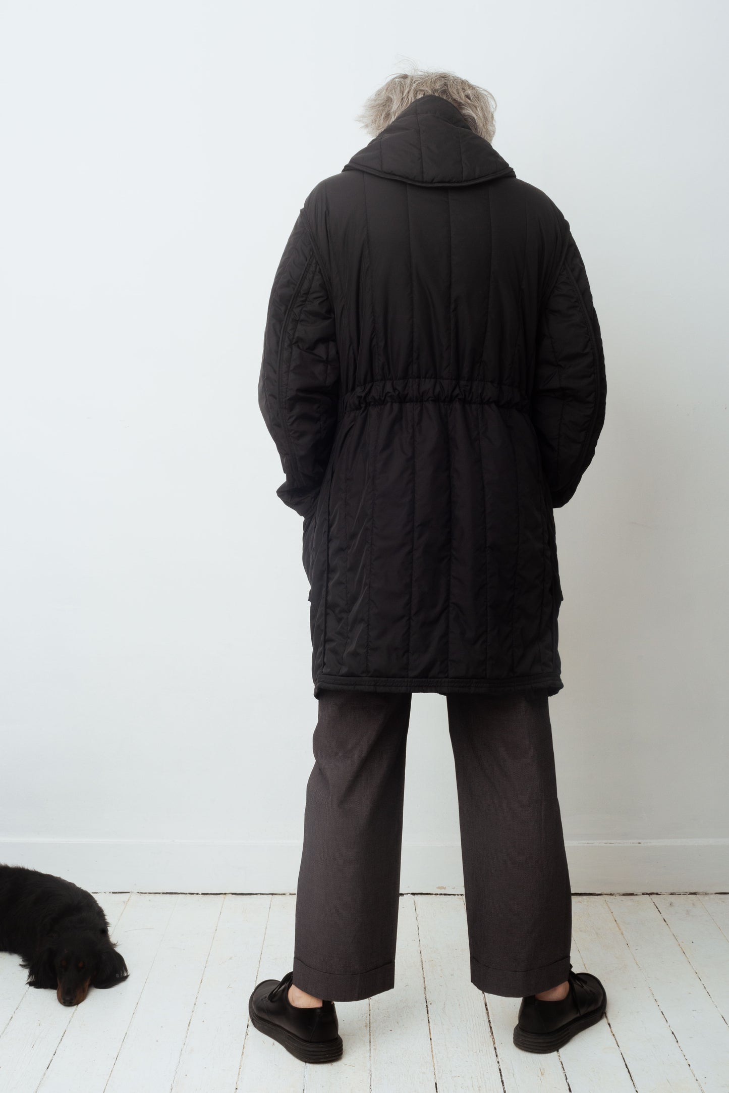Martin Margiela FW 2018 black down coat with hood