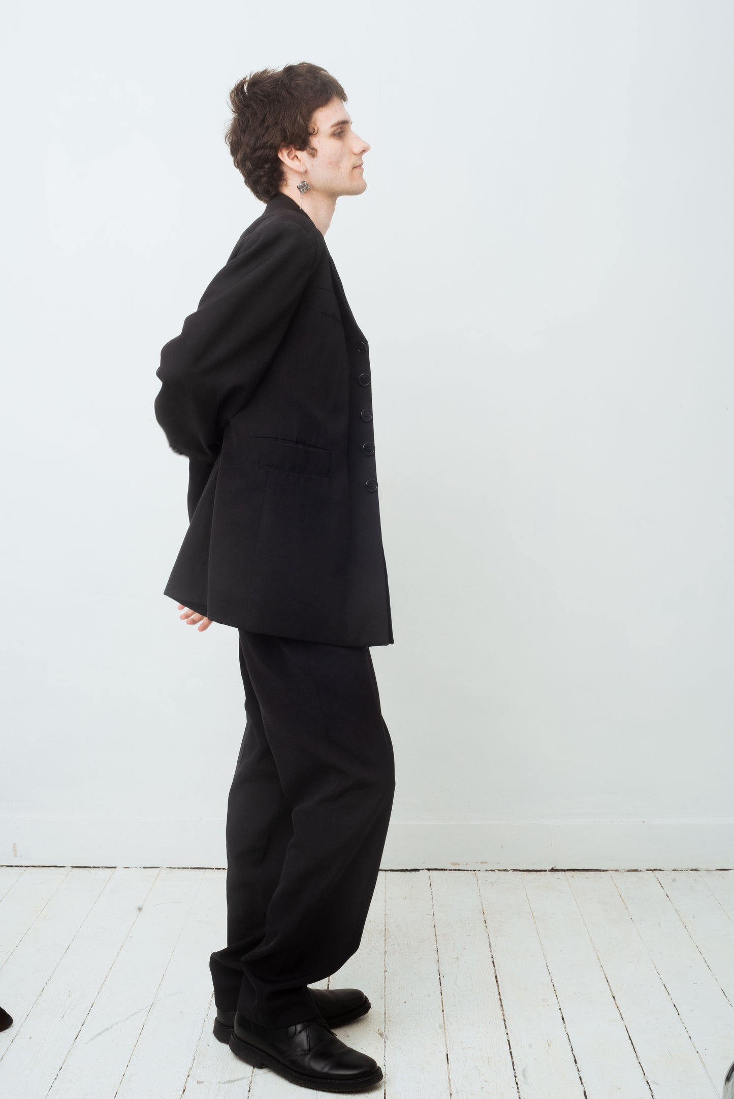 Dirk Bikkembergs 2000's technical fabric dark blue suit