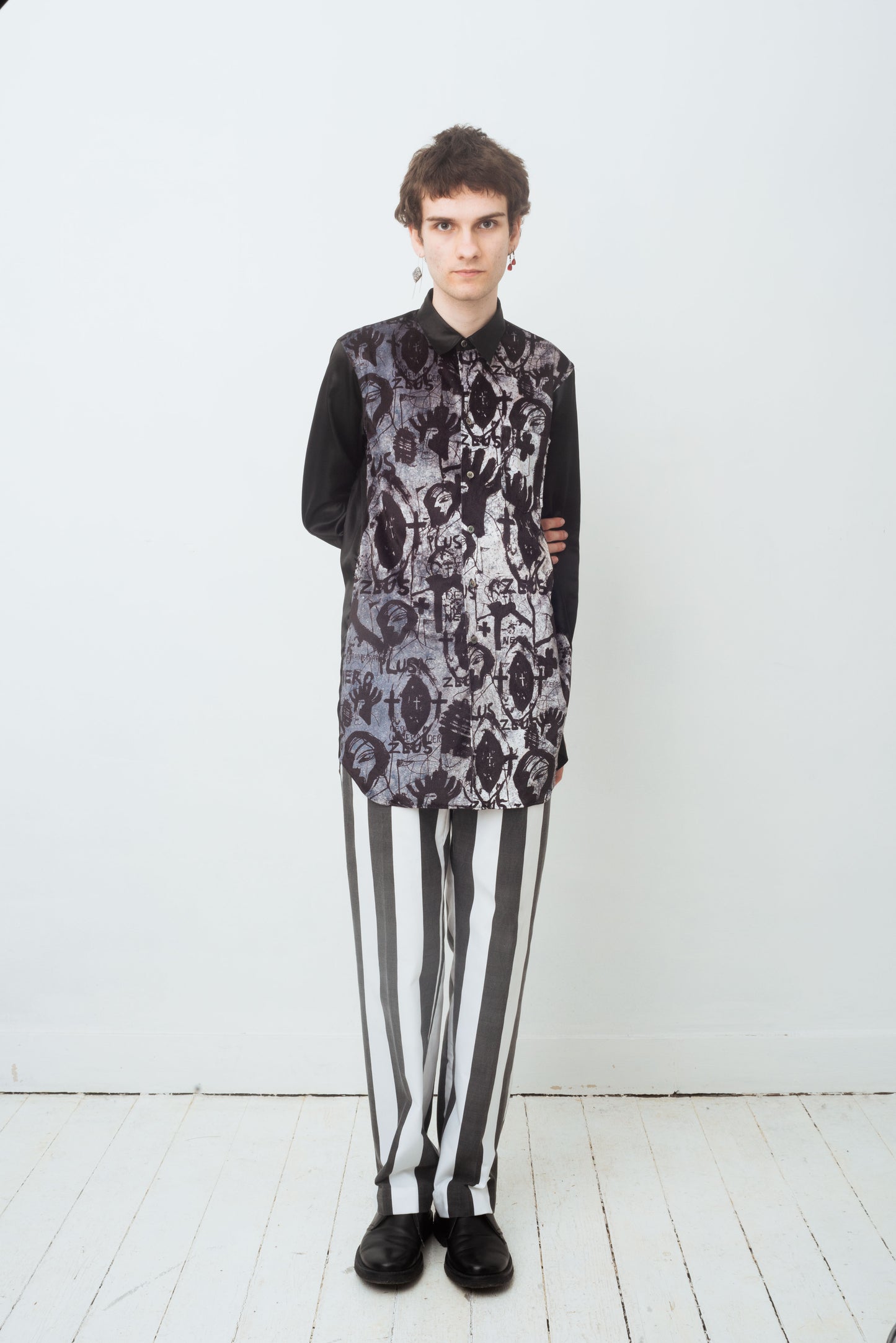 Comme des Garçons Homme Plus Fall 2019 x Jonathan Meese artist print shirt