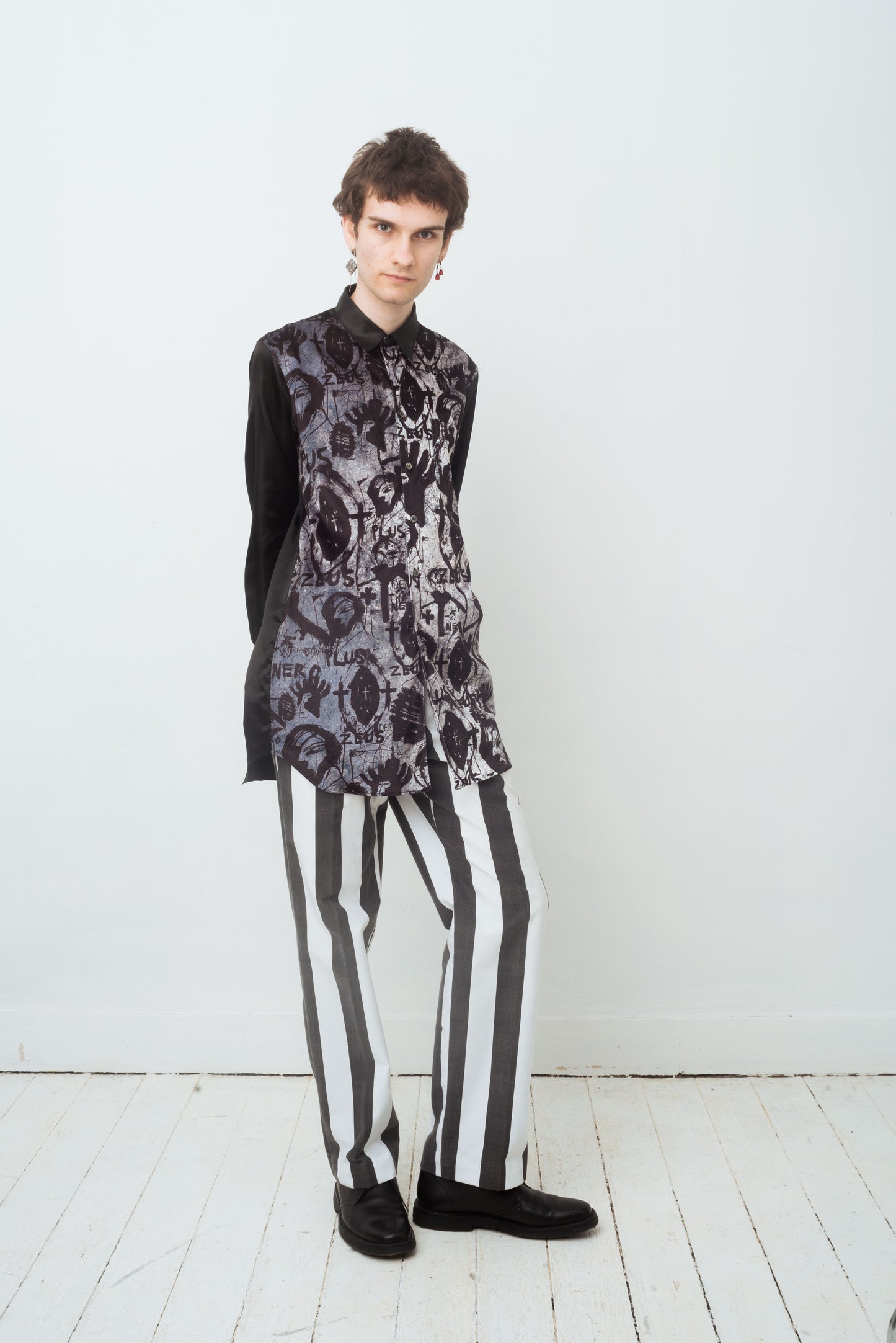 Comme des Garçons Homme Plus Fall 2019 x Jonathan Meese artist print shirt