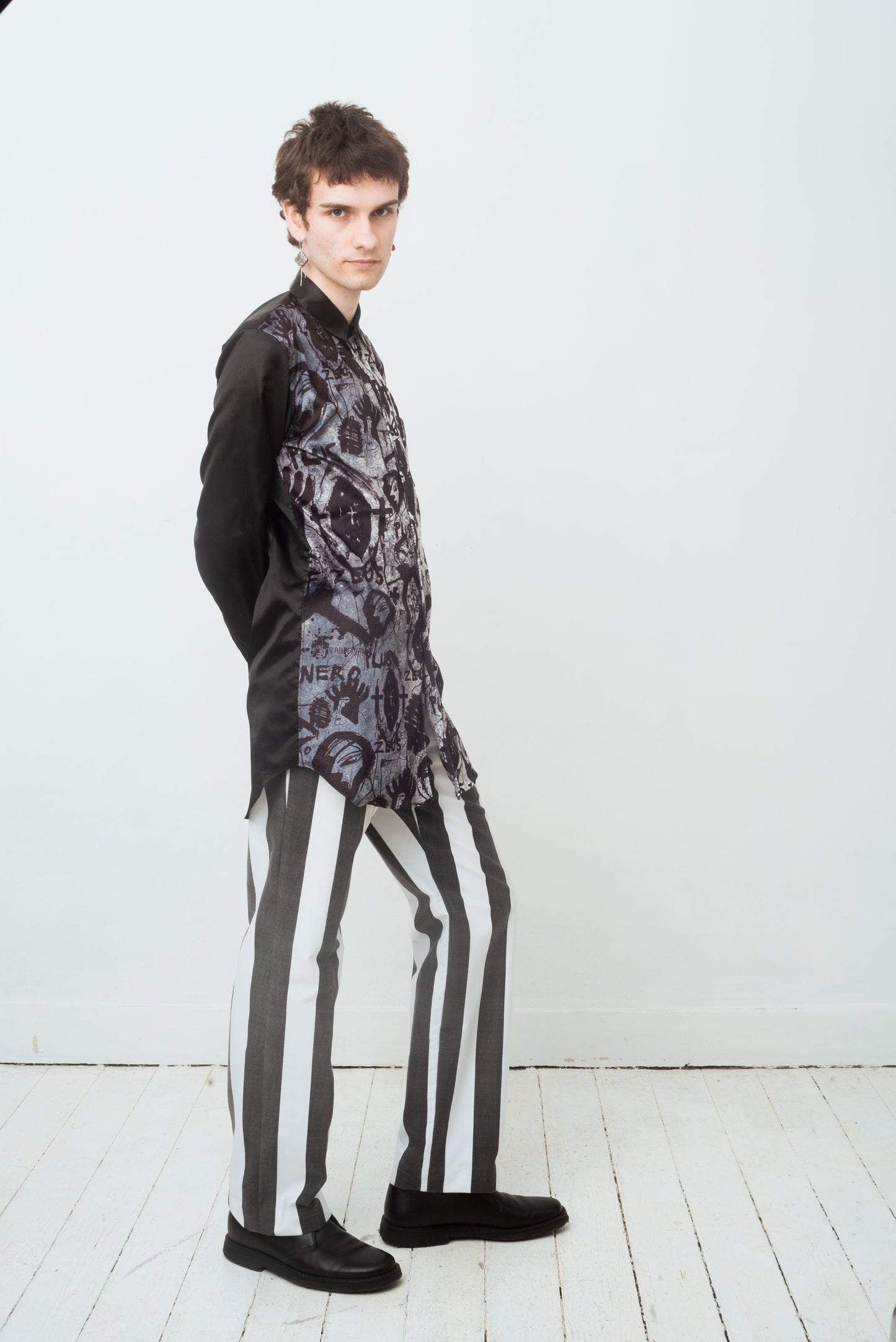 Comme des Garçons Homme Plus Fall 2019 x Jonathan Meese artist print shirt