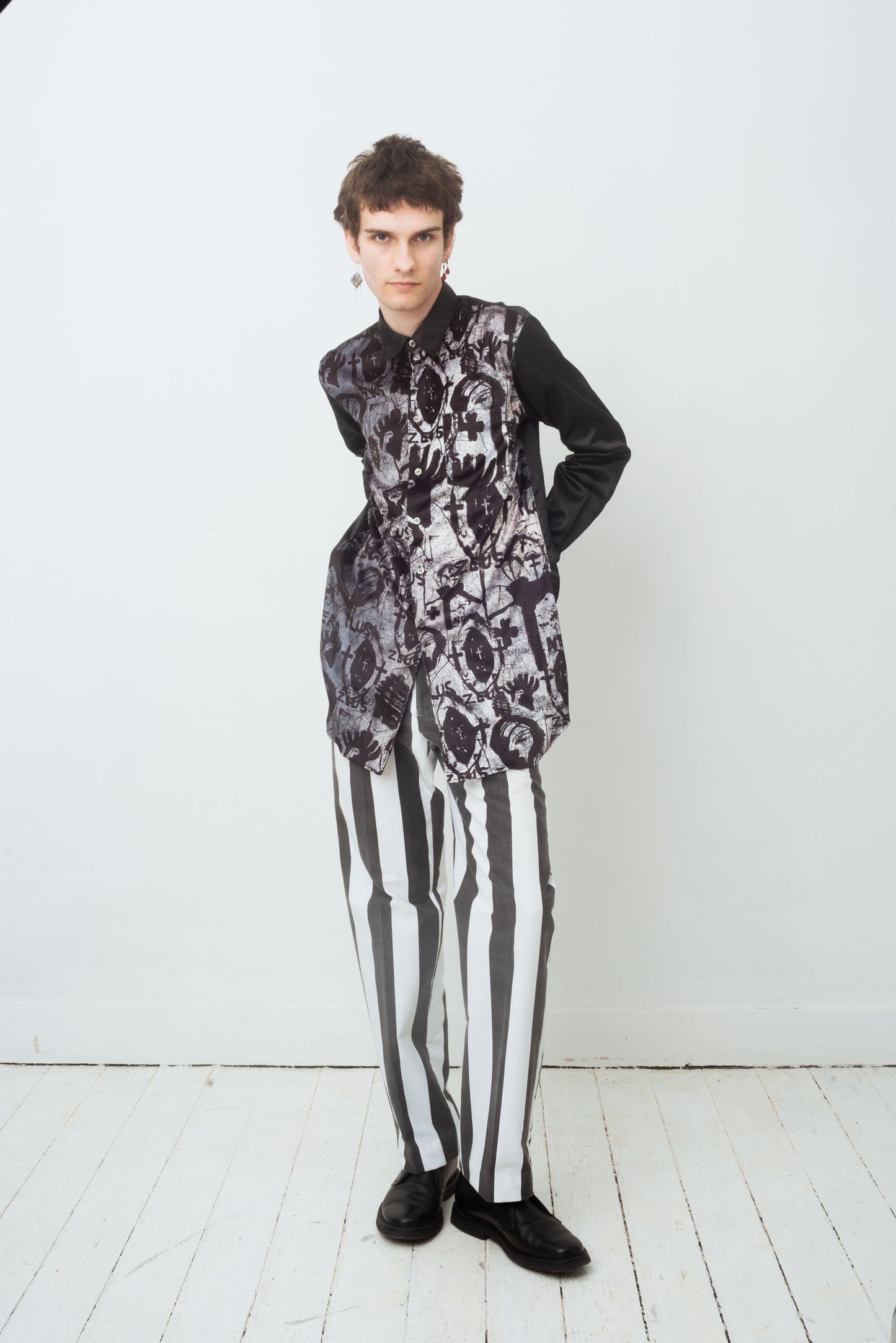 Comme des Garçons Homme Plus Fall 2019 x Jonathan Meese artist print shirt