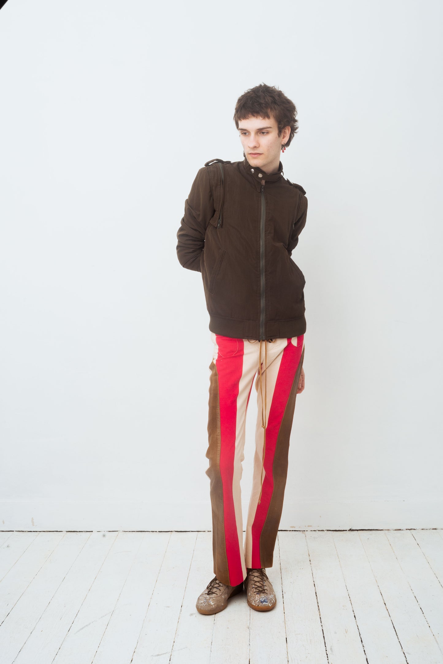 Ann Demeulemeester 2000's khaki cargo jacket with removable sleeves