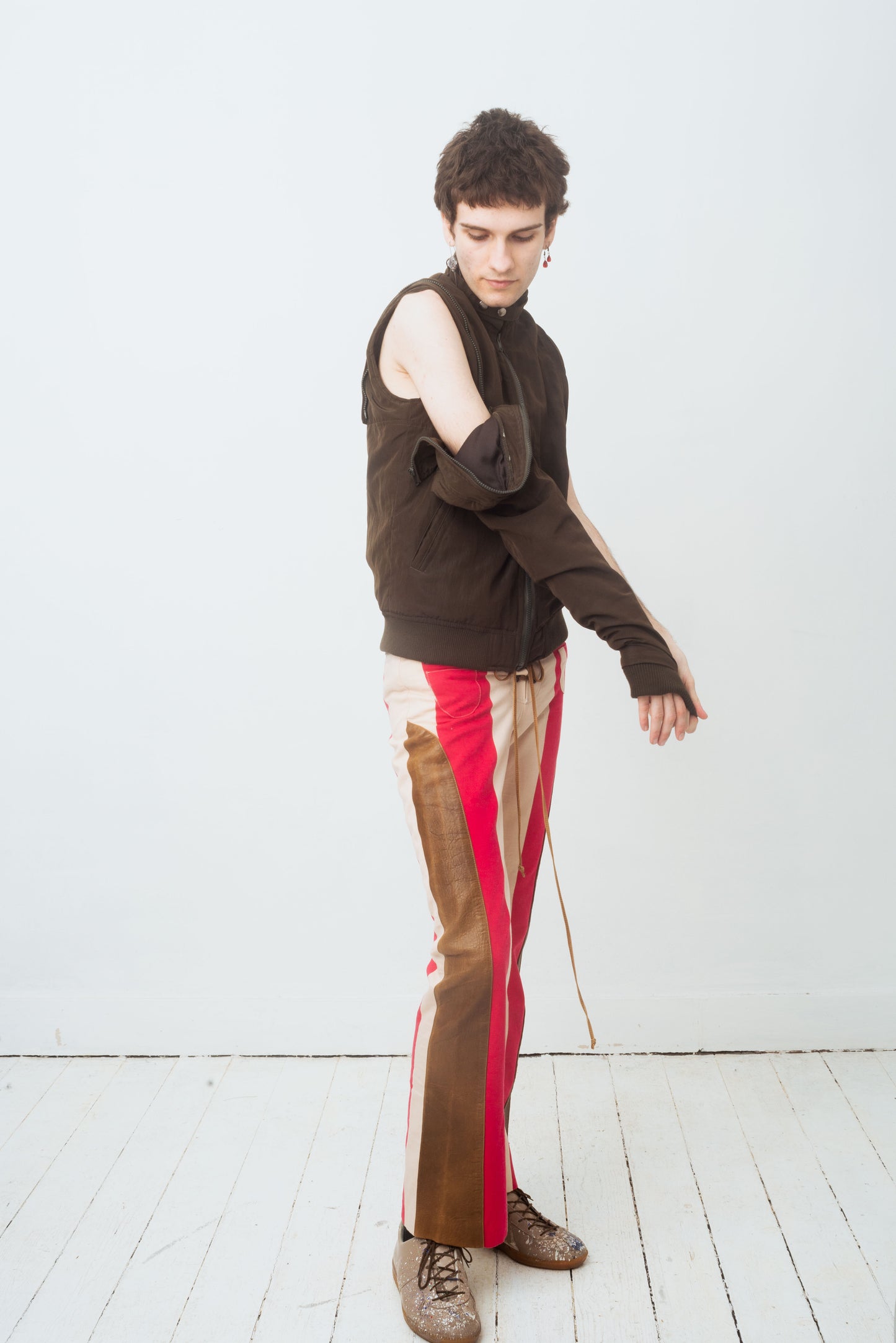 Ann Demeulemeester 2000's khaki cargo jacket with removable sleeves