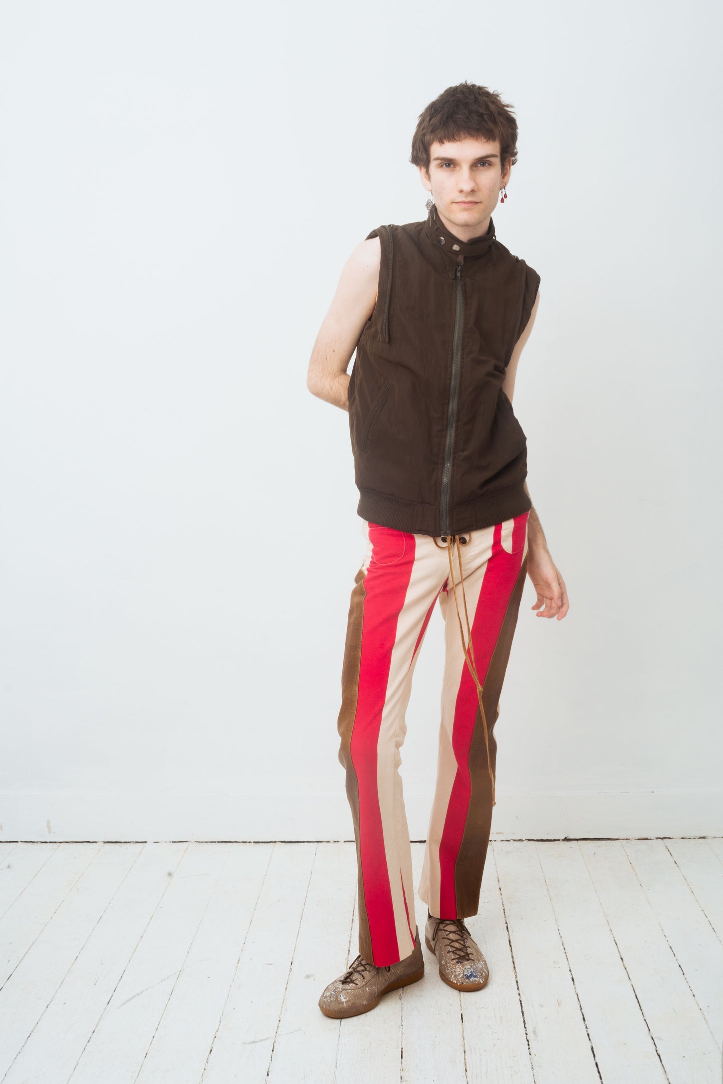Ann Demeulemeester 2000's khaki cargo jacket with removable sleeves