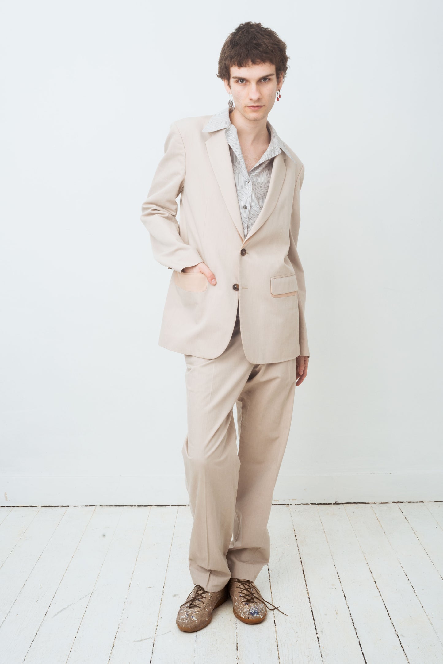 Martin Margiela SS 2013 beige suit with soft pink details