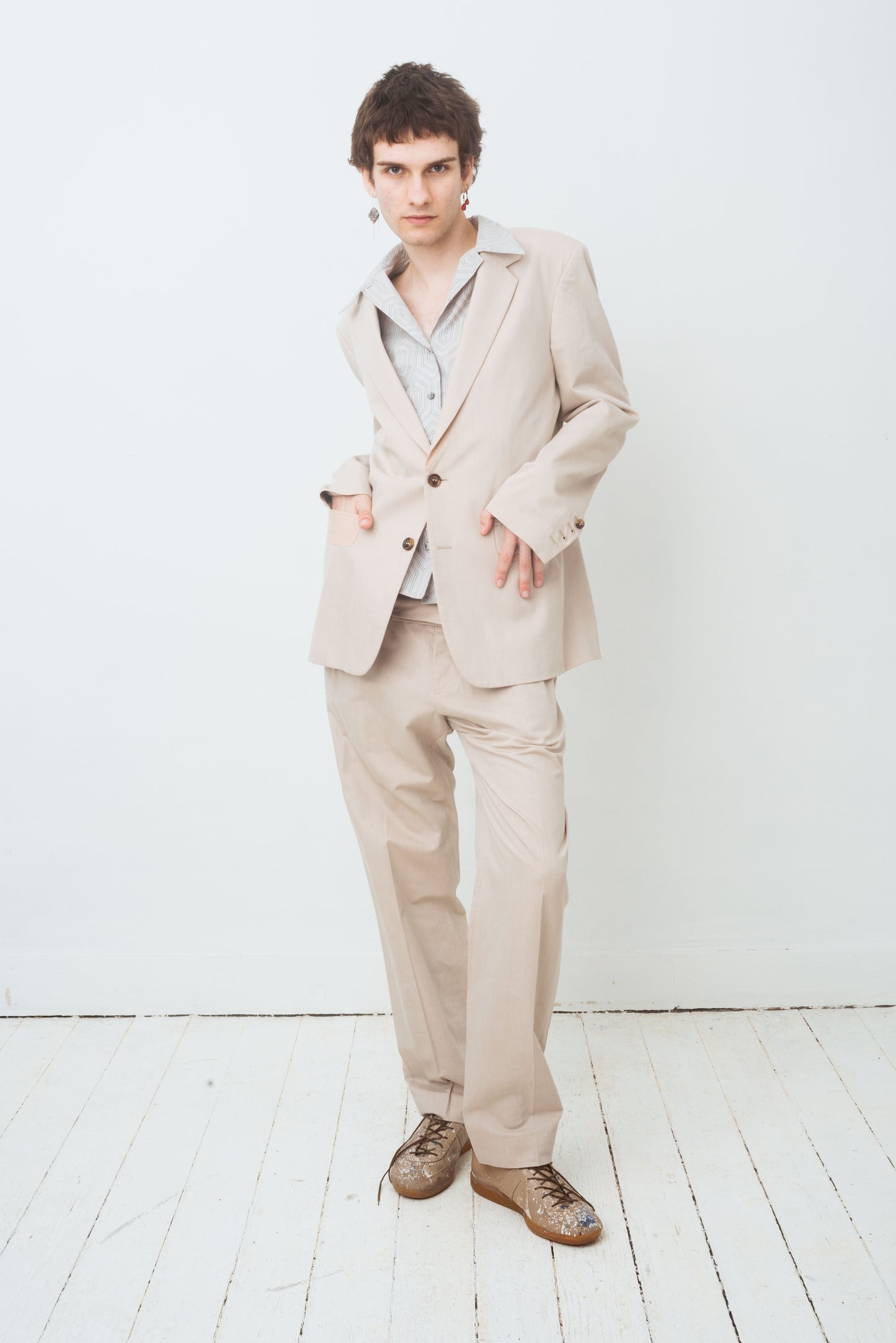 Martin Margiela SS 2013 beige suit with soft pink details