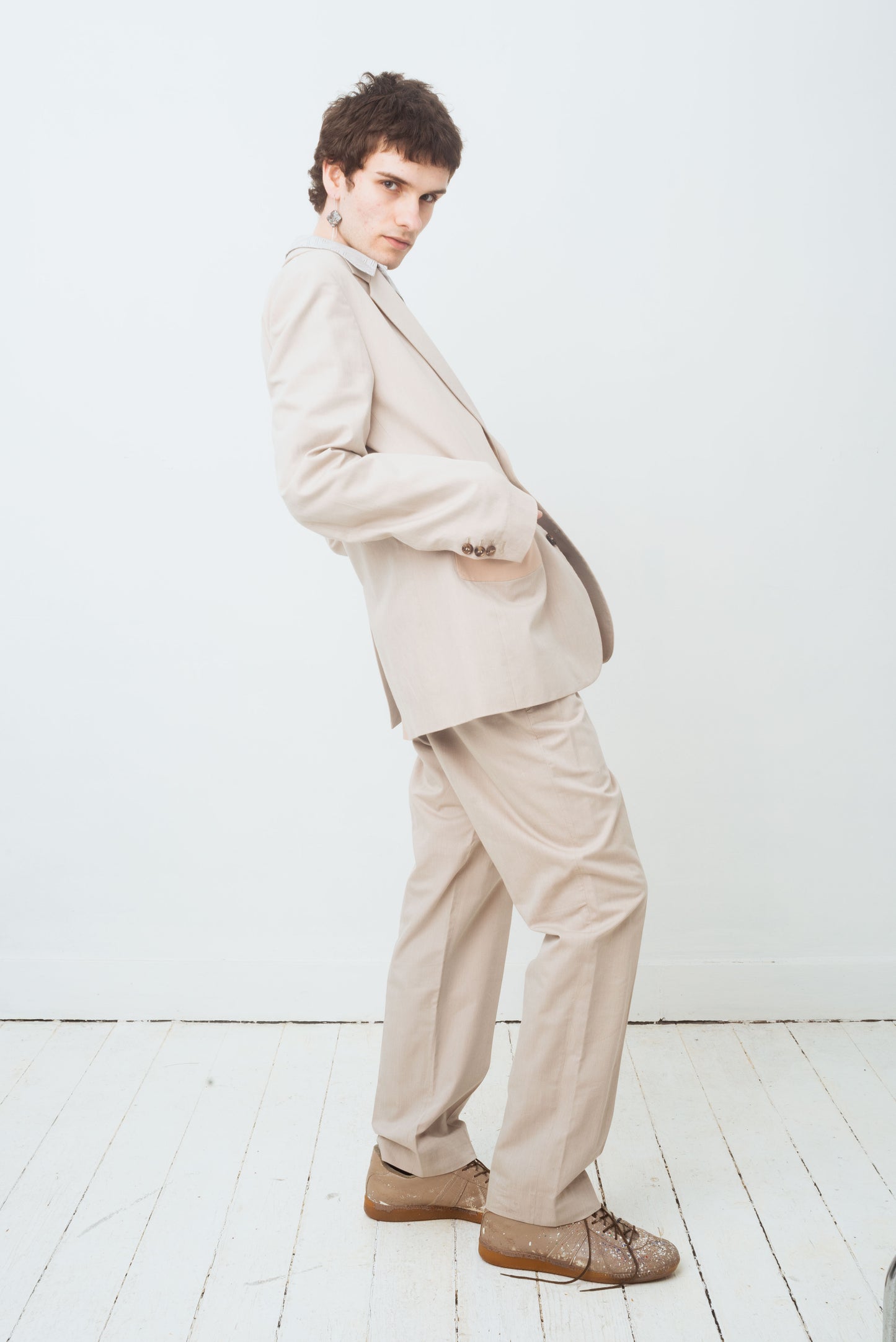 Martin Margiela SS 2013 beige suit with soft pink details