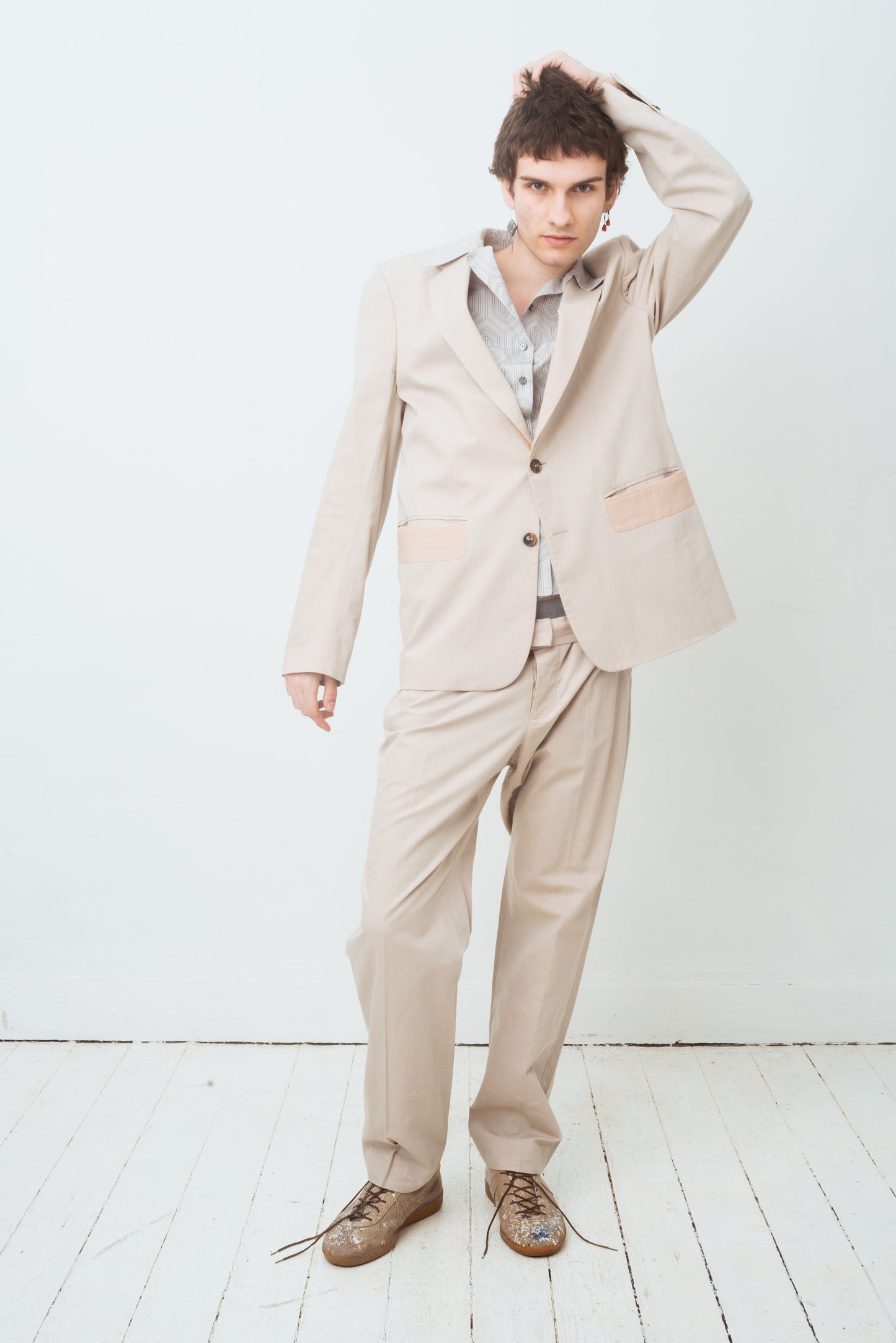 Martin Margiela SS 2013 beige suit with soft pink details