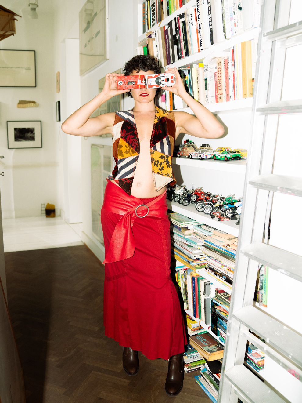 Prada 2000's nylon red maxi mermaid skirt