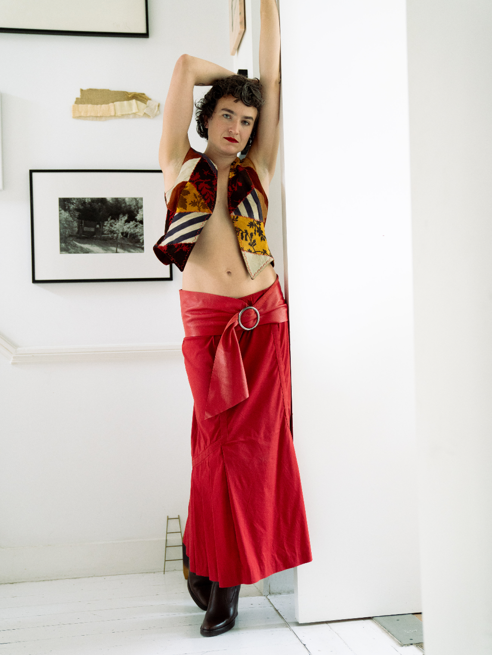 Prada 2000's nylon red maxi mermaid skirt