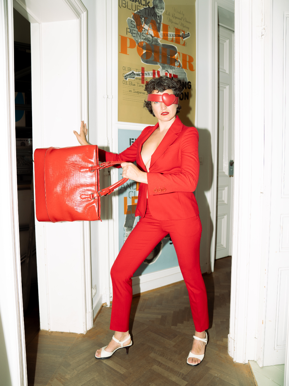 Moschino 2000's red wool pantsuit