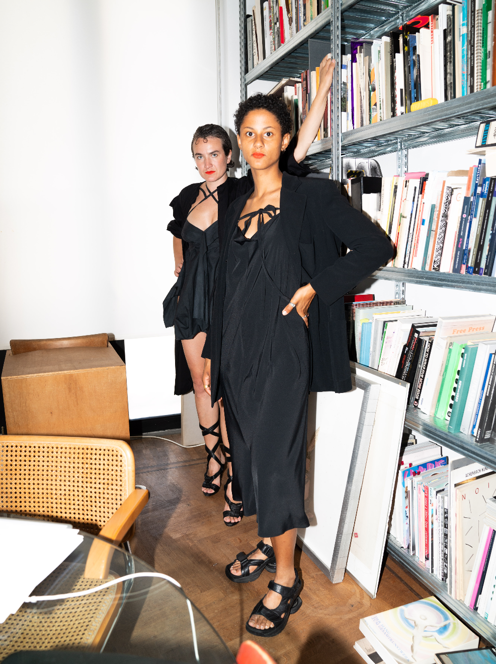 Yohji Yamamoto AW 2004 black wide silky jumpsuit with low crotch and short legs.
