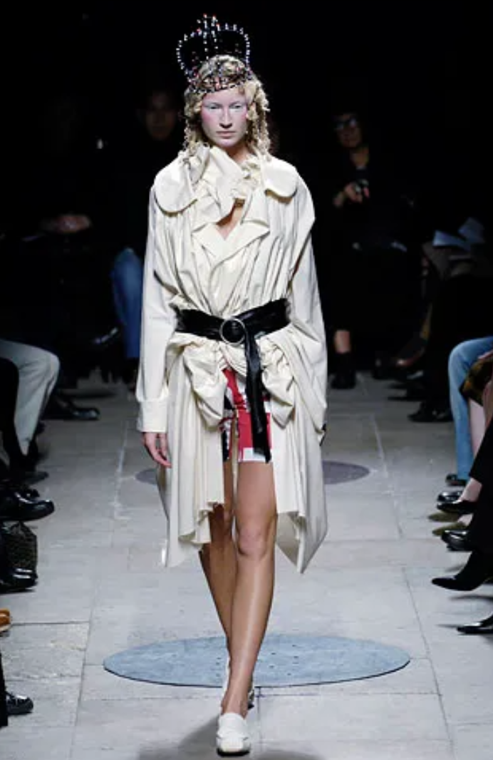 Comme des Garçons SS 2006 draped black long coat