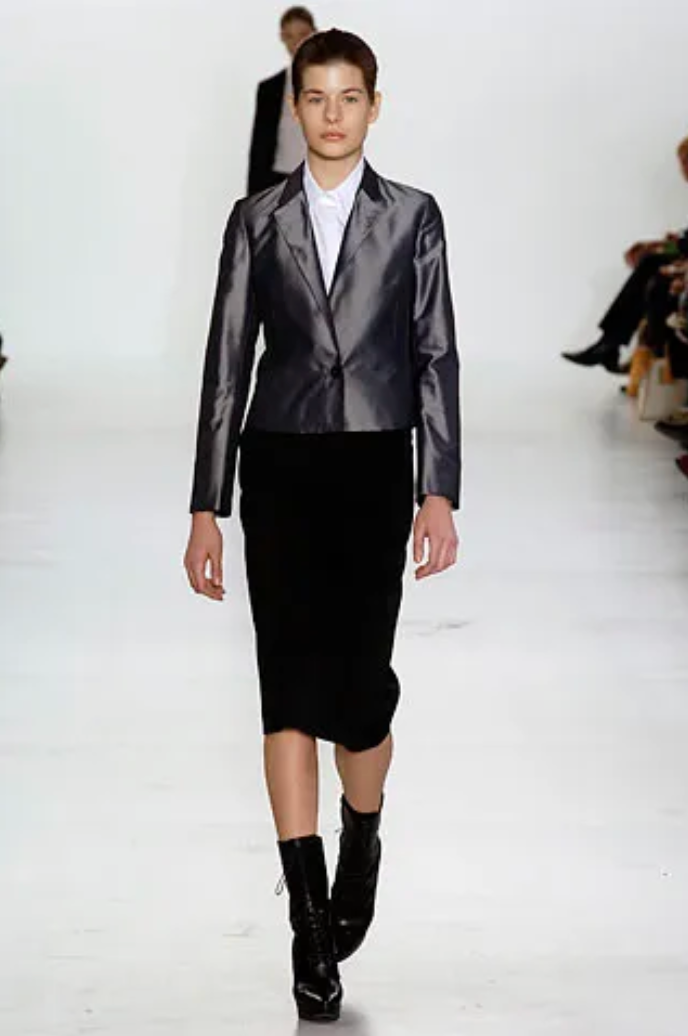 Jil Sander FW 2006 killer black laced up wedge-heel boots
