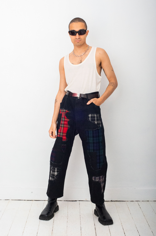 Junya Watanabe FW 2014 patchwork black denim jeans