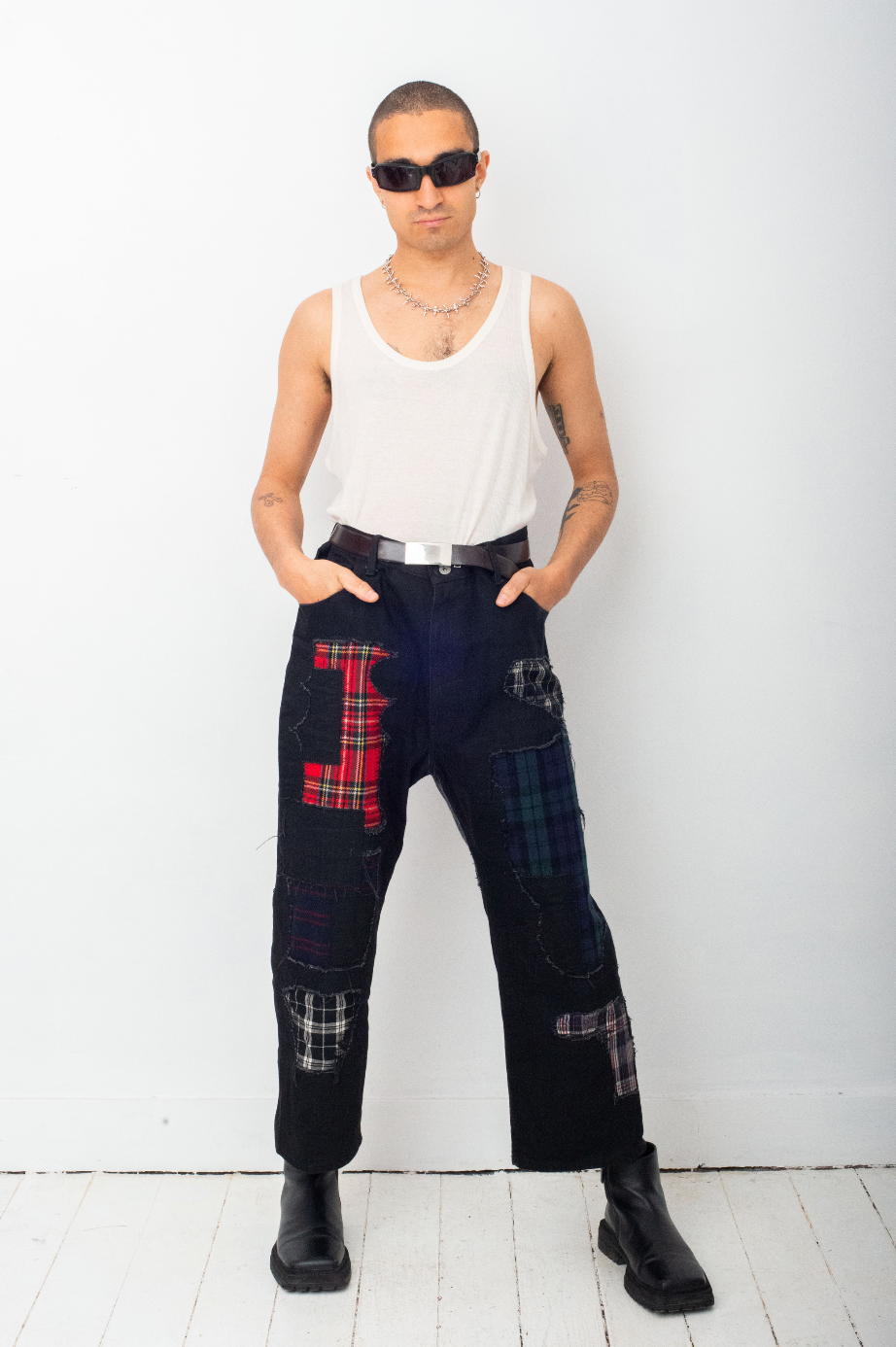 Junya Watanabe FW 2014 patchwork black denim jeans