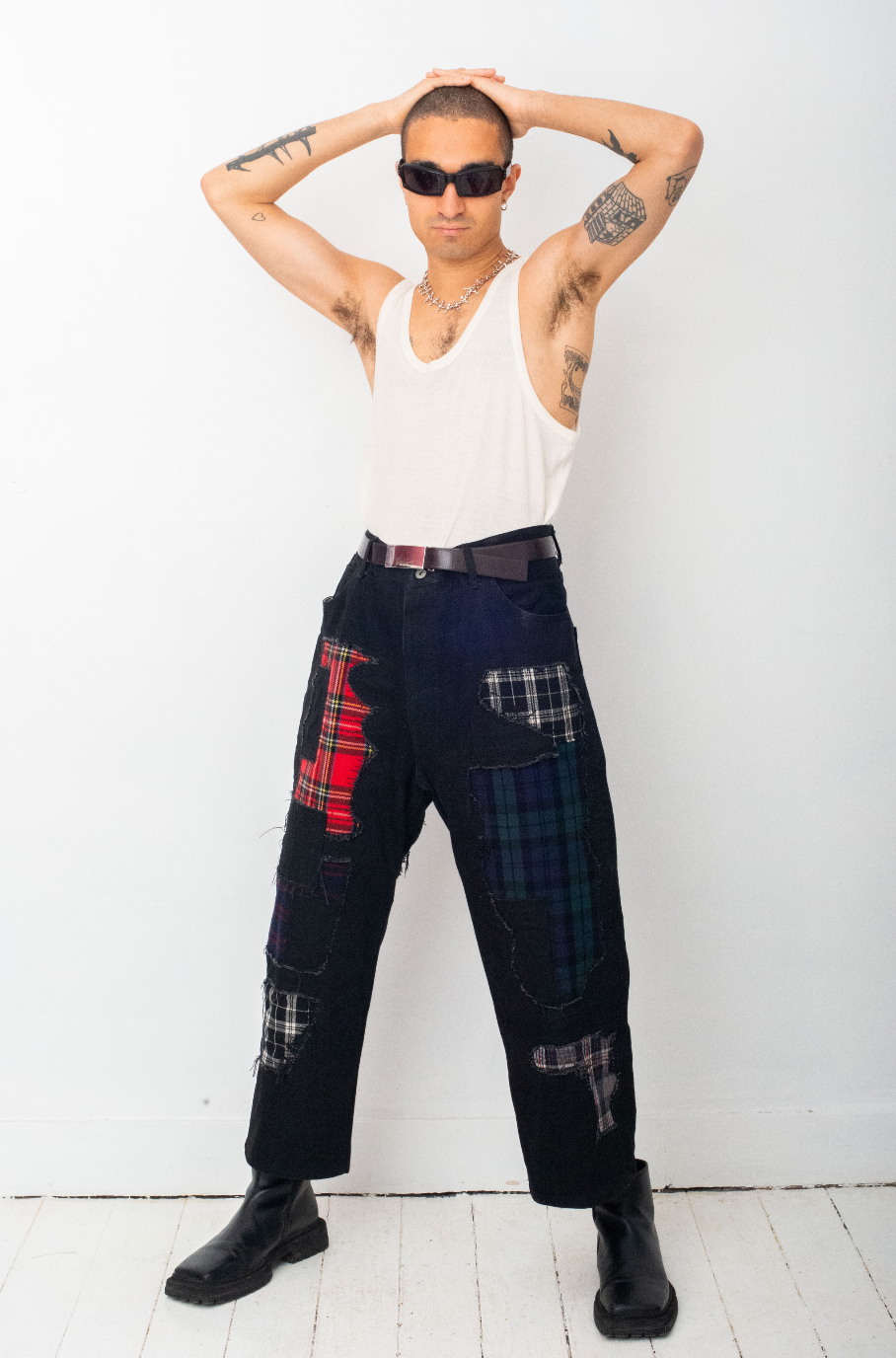 Junya Watanabe FW 2014 patchwork black denim jeans