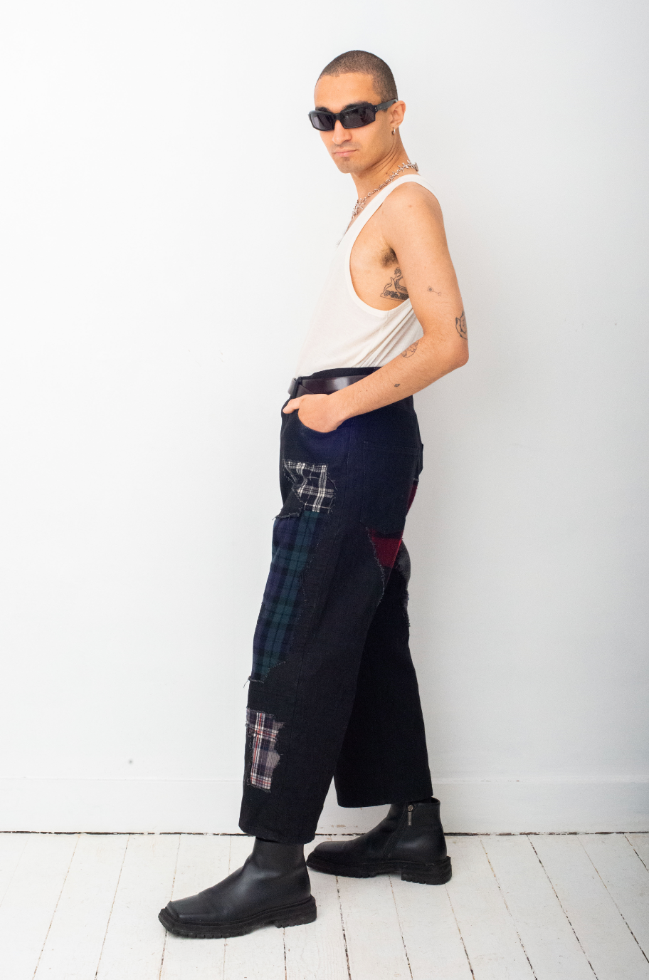 Junya Watanabe FW 2014 patchwork black denim jeans