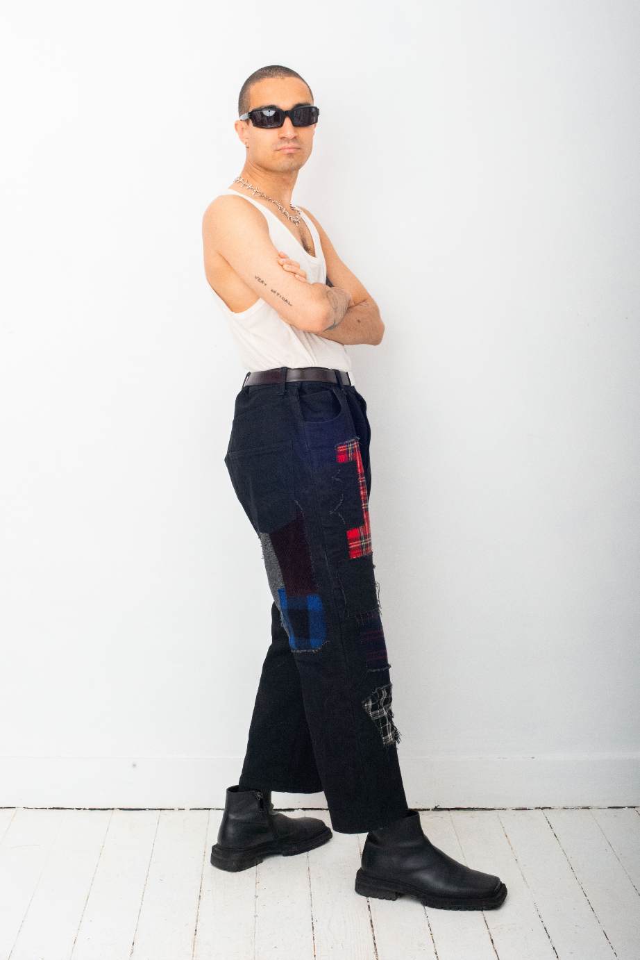 Junya Watanabe FW 2014 patchwork black denim jeans