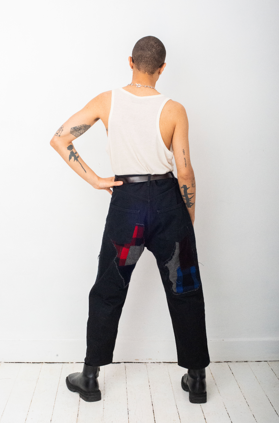 Junya Watanabe FW 2014 patchwork black denim jeans