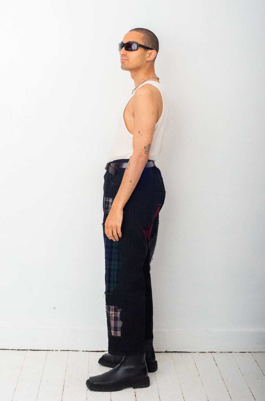Junya Watanabe FW 2014 patchwork black denim jeans