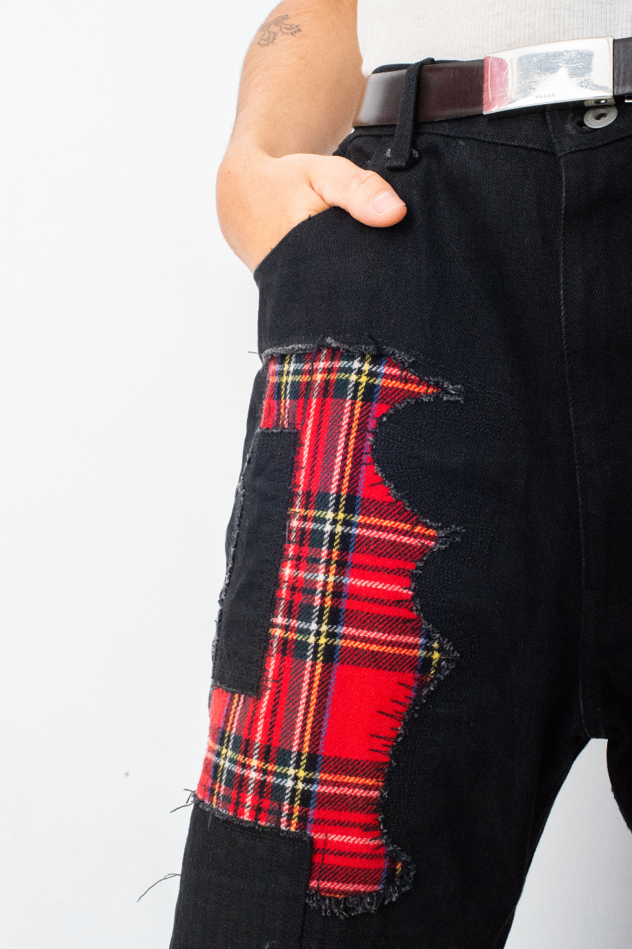 Junya Watanabe FW 2014 patchwork black denim jeans