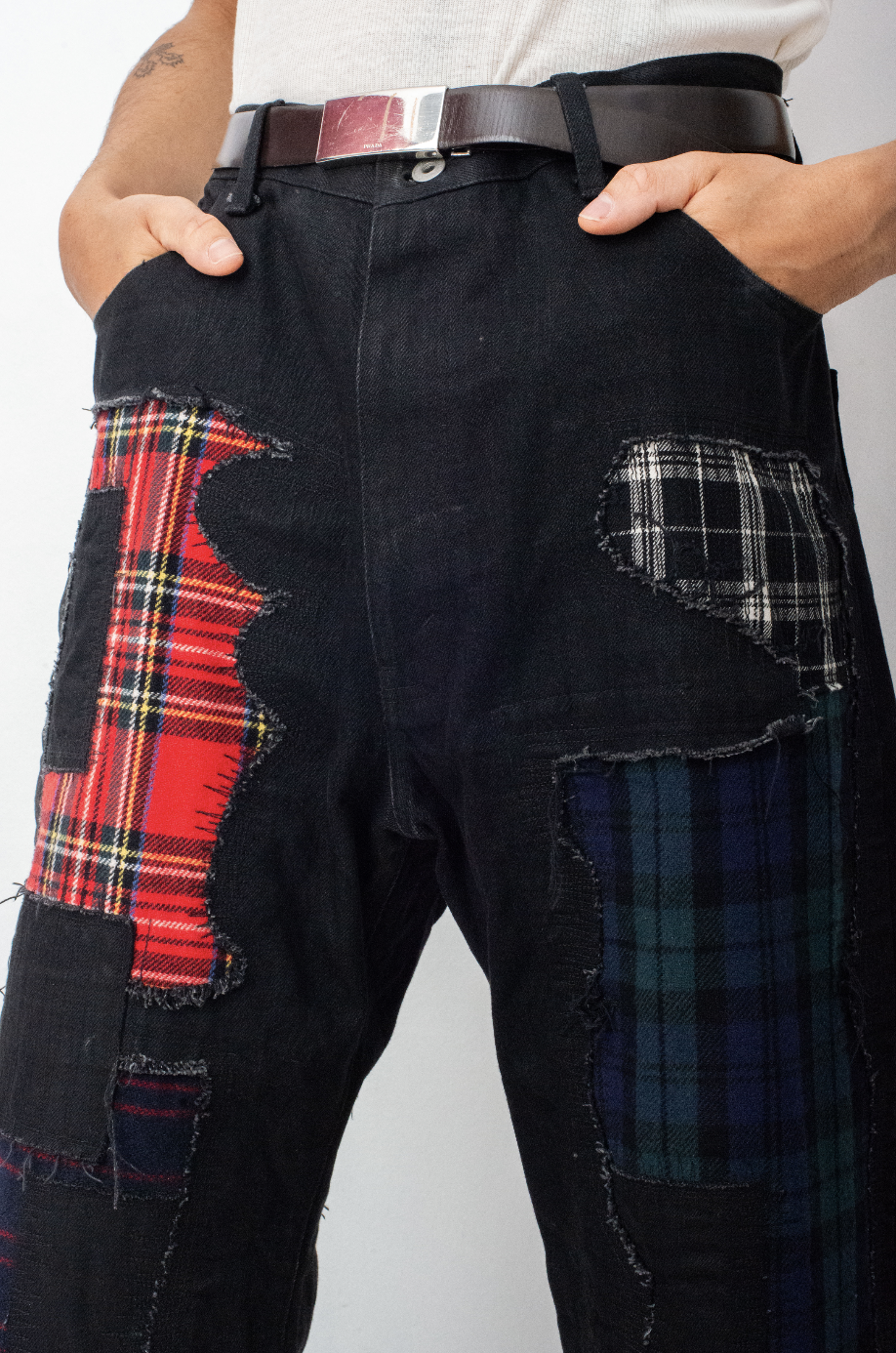 Junya Watanabe FW 2014 patchwork black denim jeans