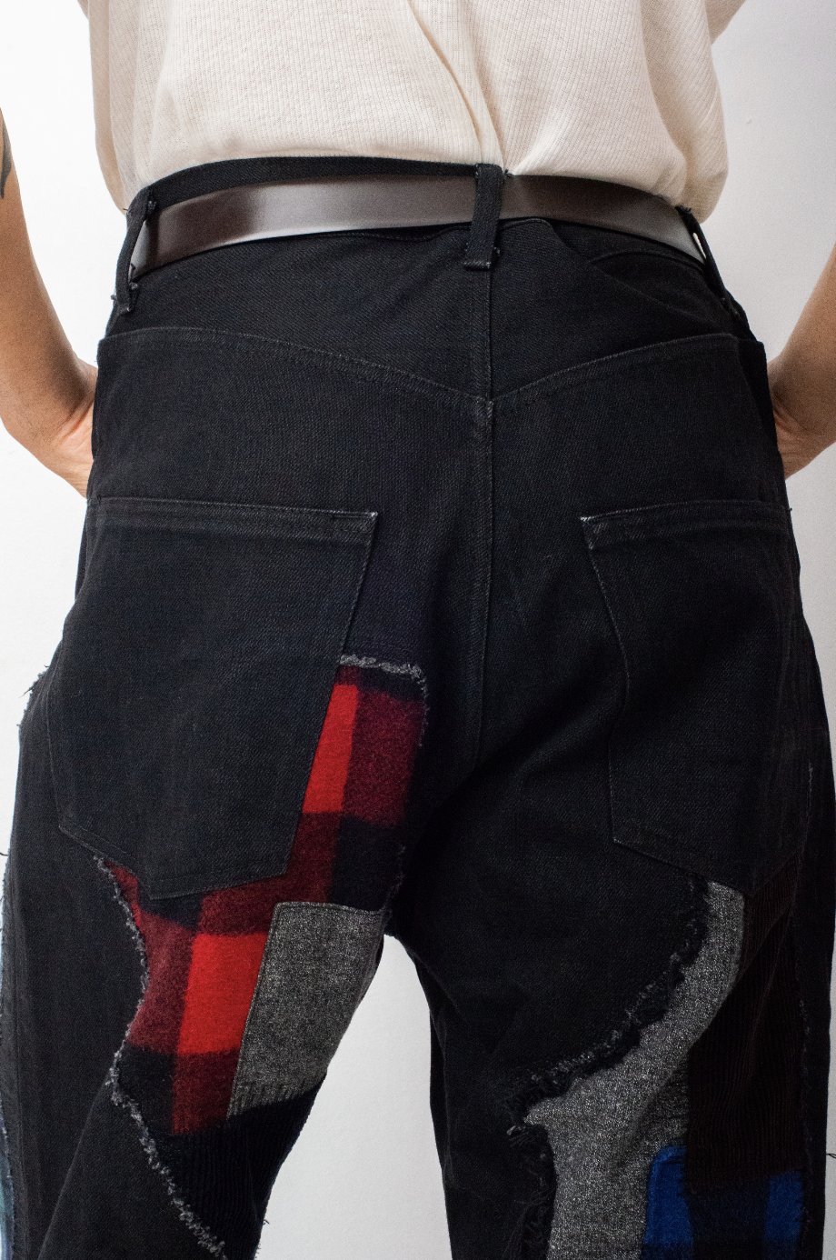 Junya Watanabe FW 2014 patchwork black denim jeans