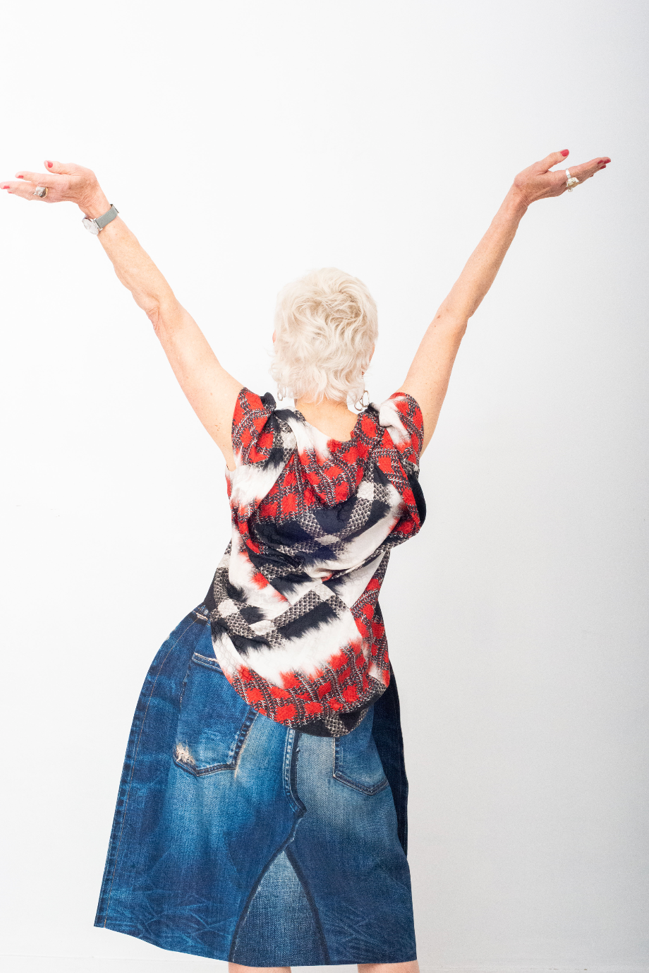 Junya Watanabe 2014 trompe l'oeil "denim" balloon skirt