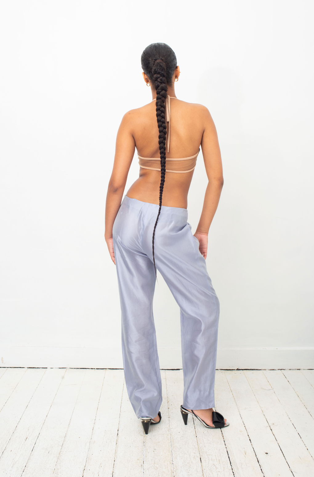 Emporio Armani SS 2000 silk lilac trousers