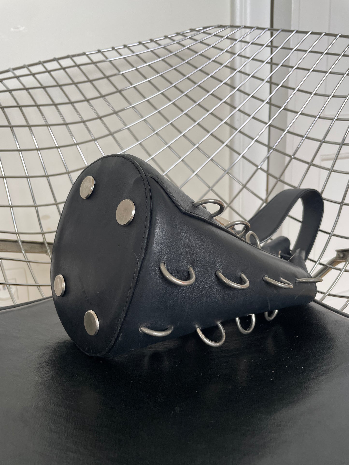 Costume National resort 2016 leather bag with metal rings
