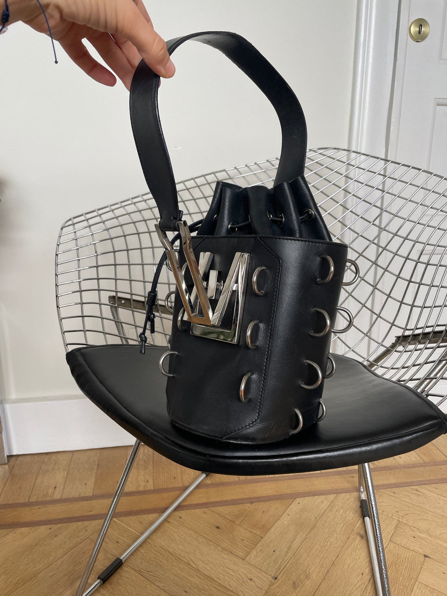 Costume National resort 2016 leather bag with metal rings