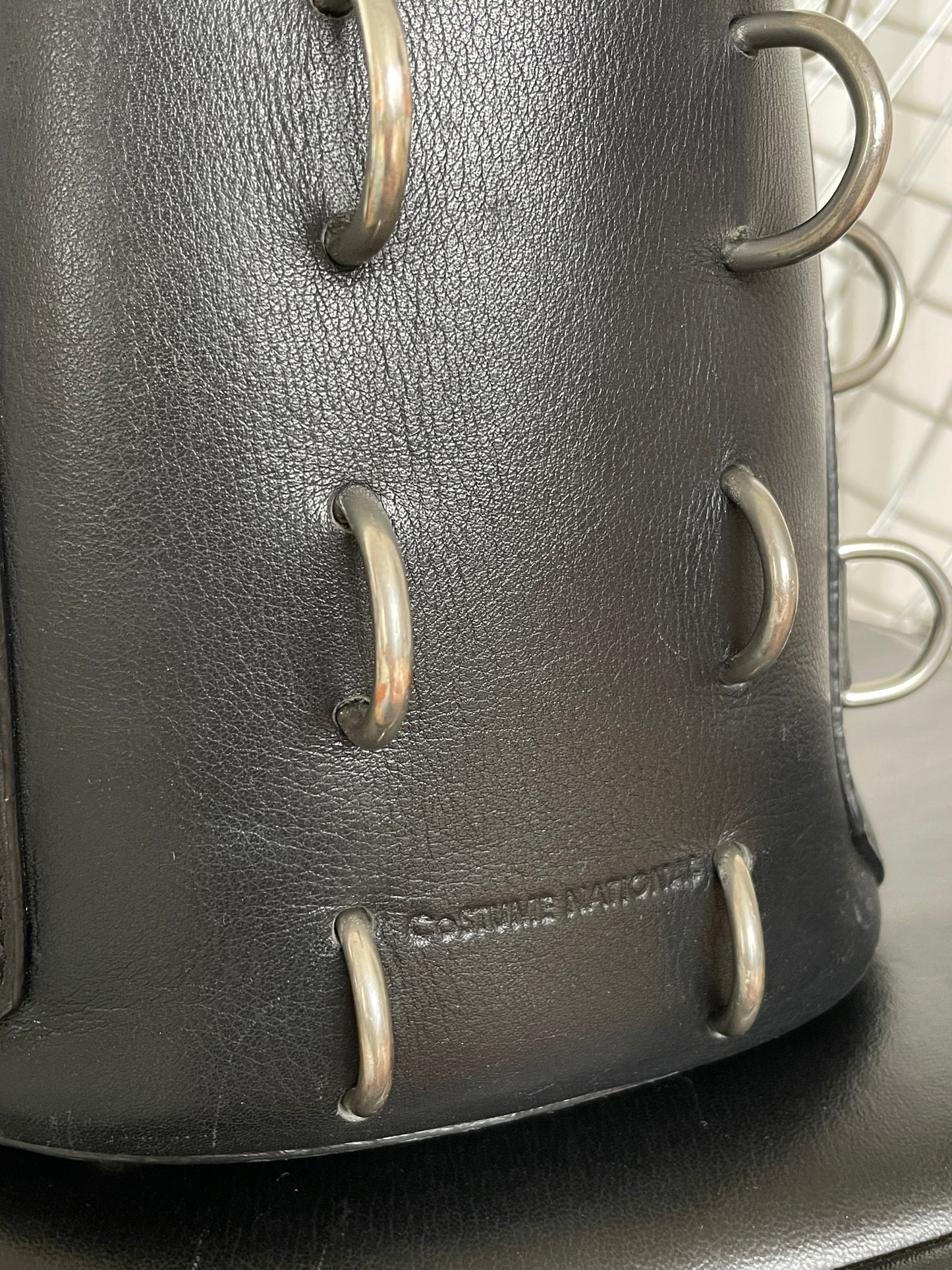 Costume National resort 2016 leather bag with metal rings