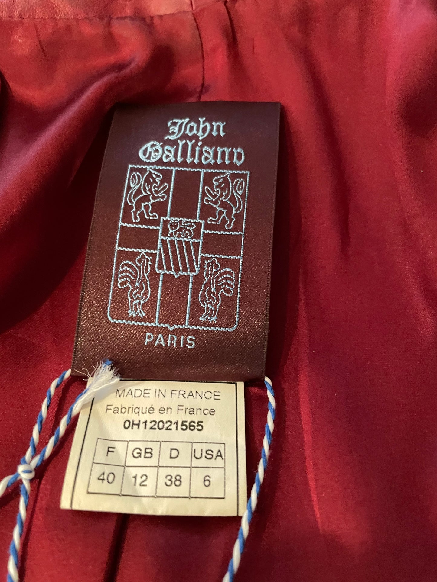 John Galliano 1990's burgundy leather and suede jacket