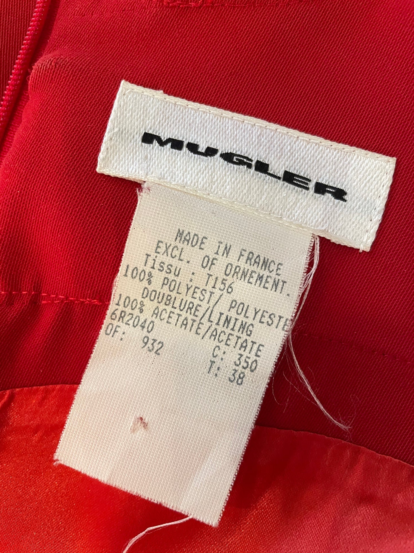 Thierry Mugler 1990's Bright Red Dress