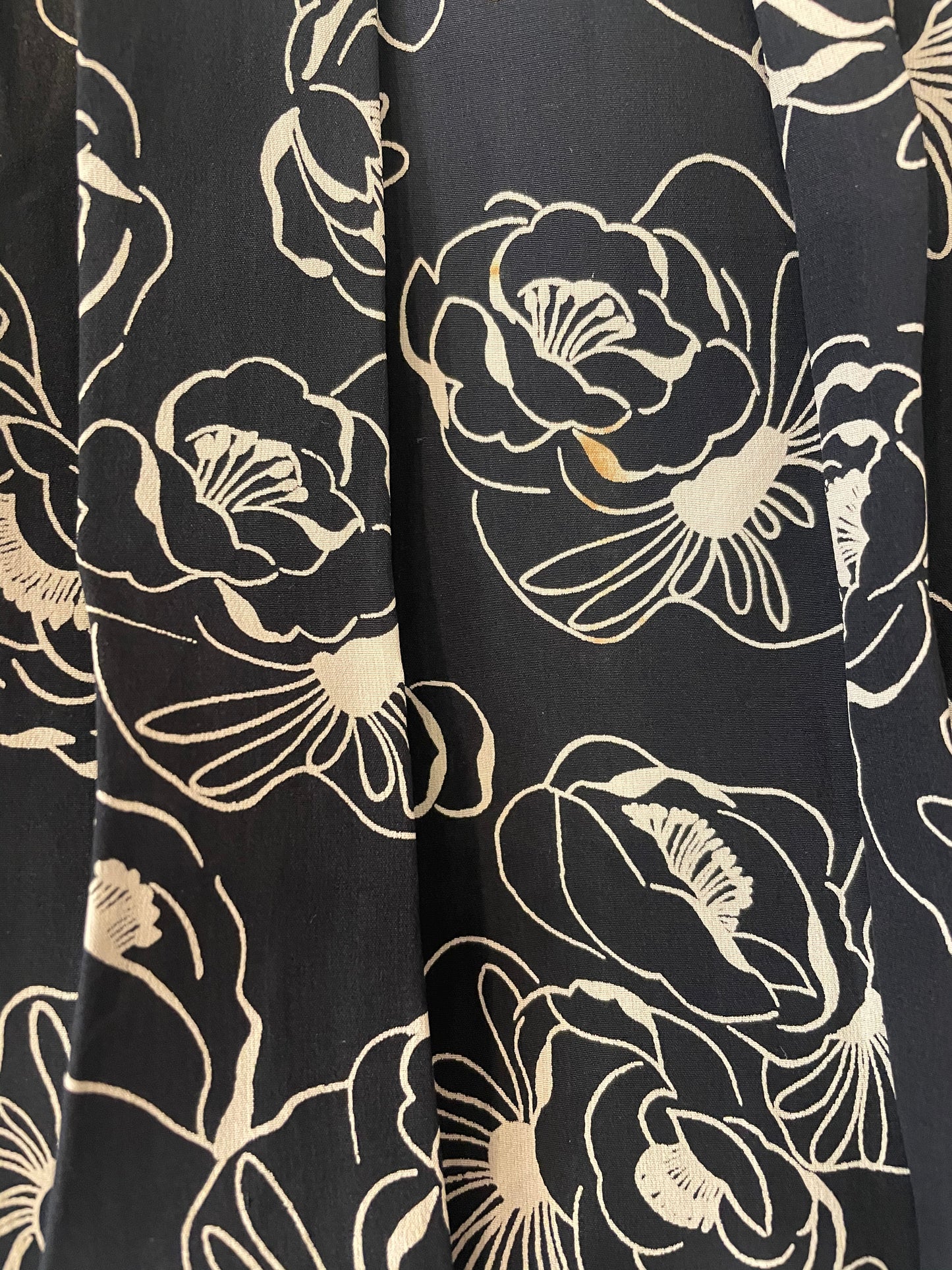 70's silk flower printed balloon skirt