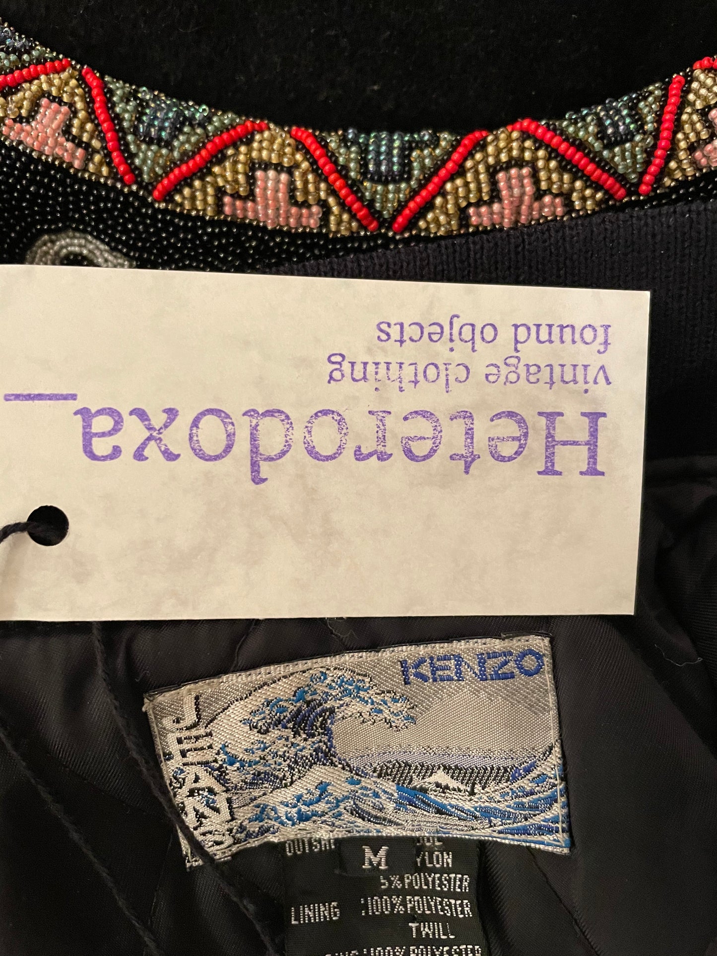 Kenzo 1990's Black Bomber Jacket