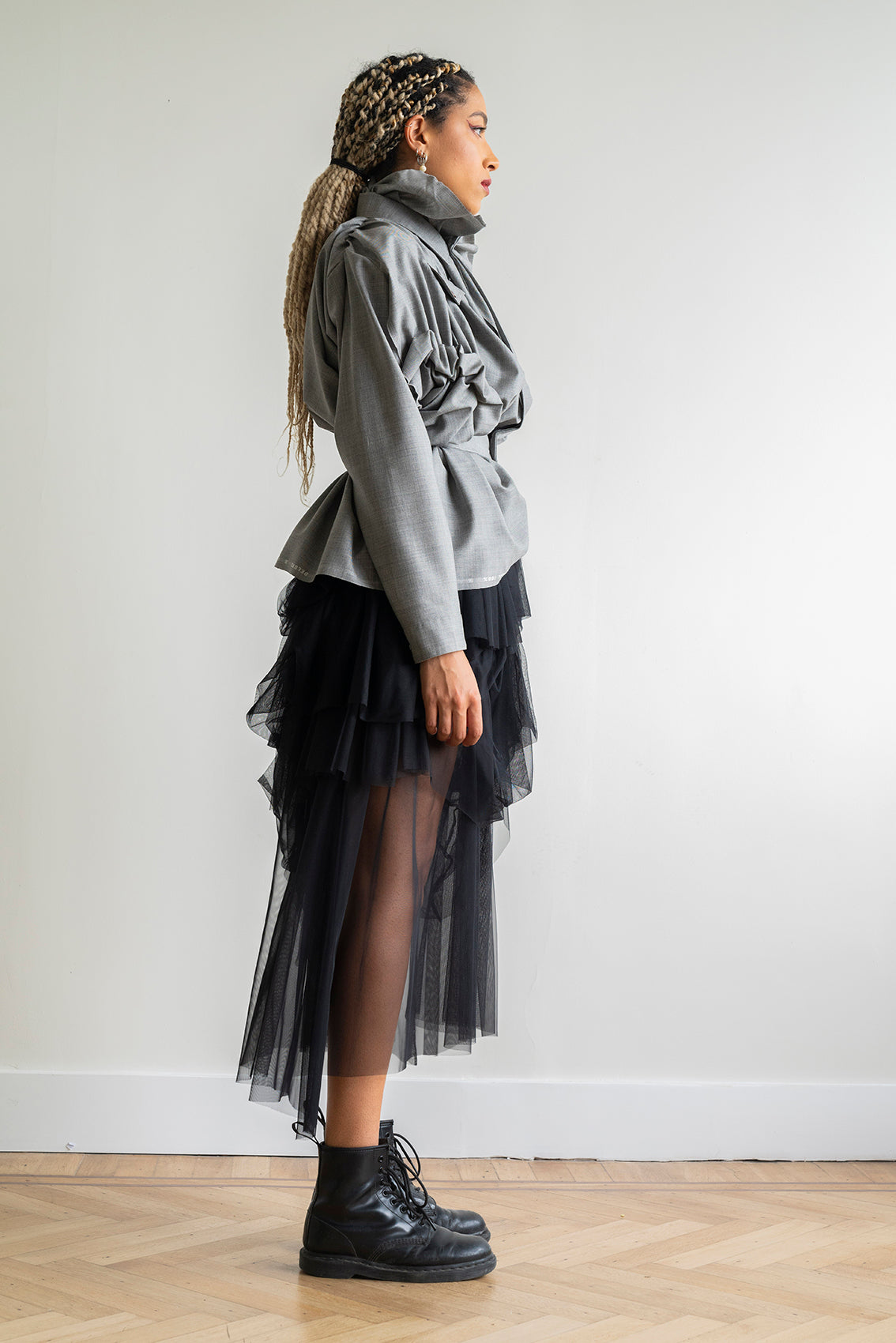 Comme des Garçons 1990’s Grey draped jacket