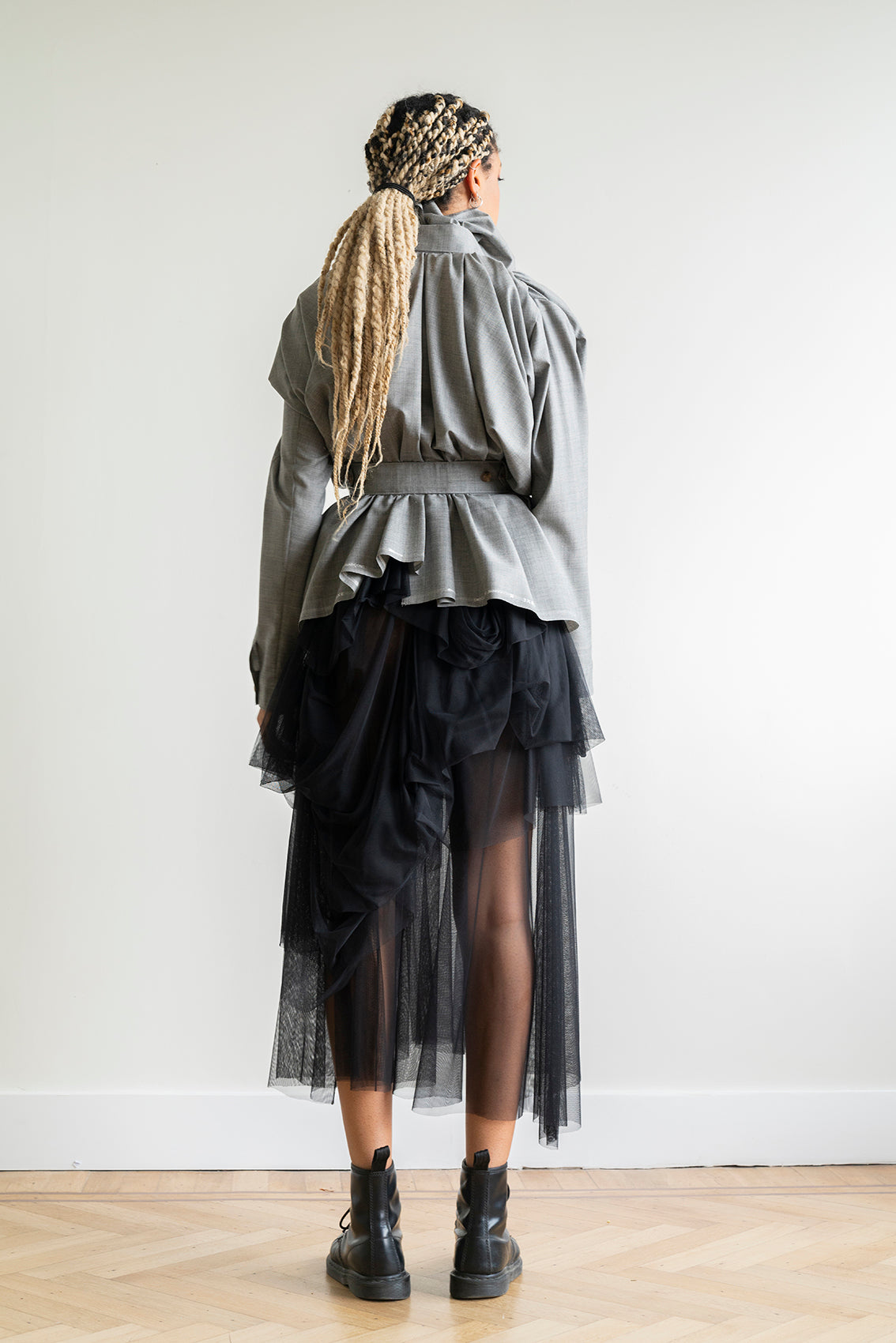 Comme des Garçons 1990’s Grey draped jacket