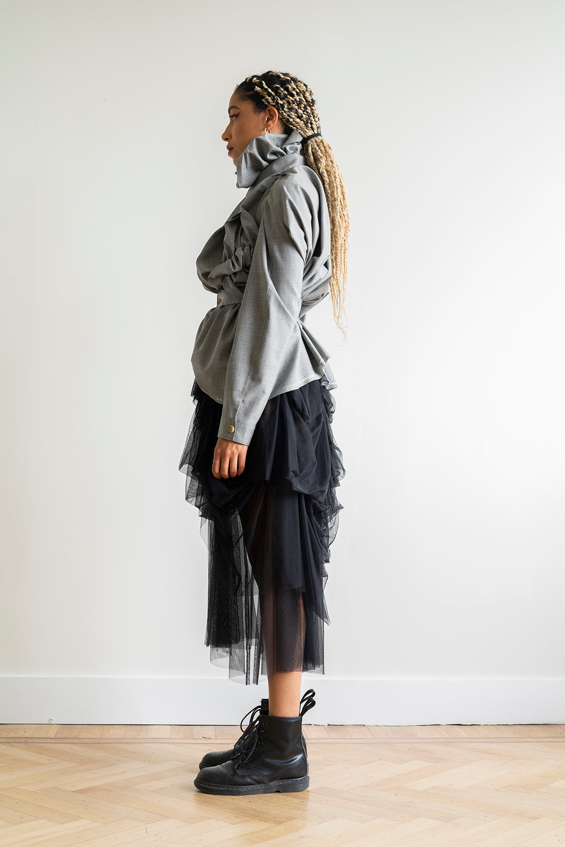 Comme des Garçons 1990’s Grey draped jacket