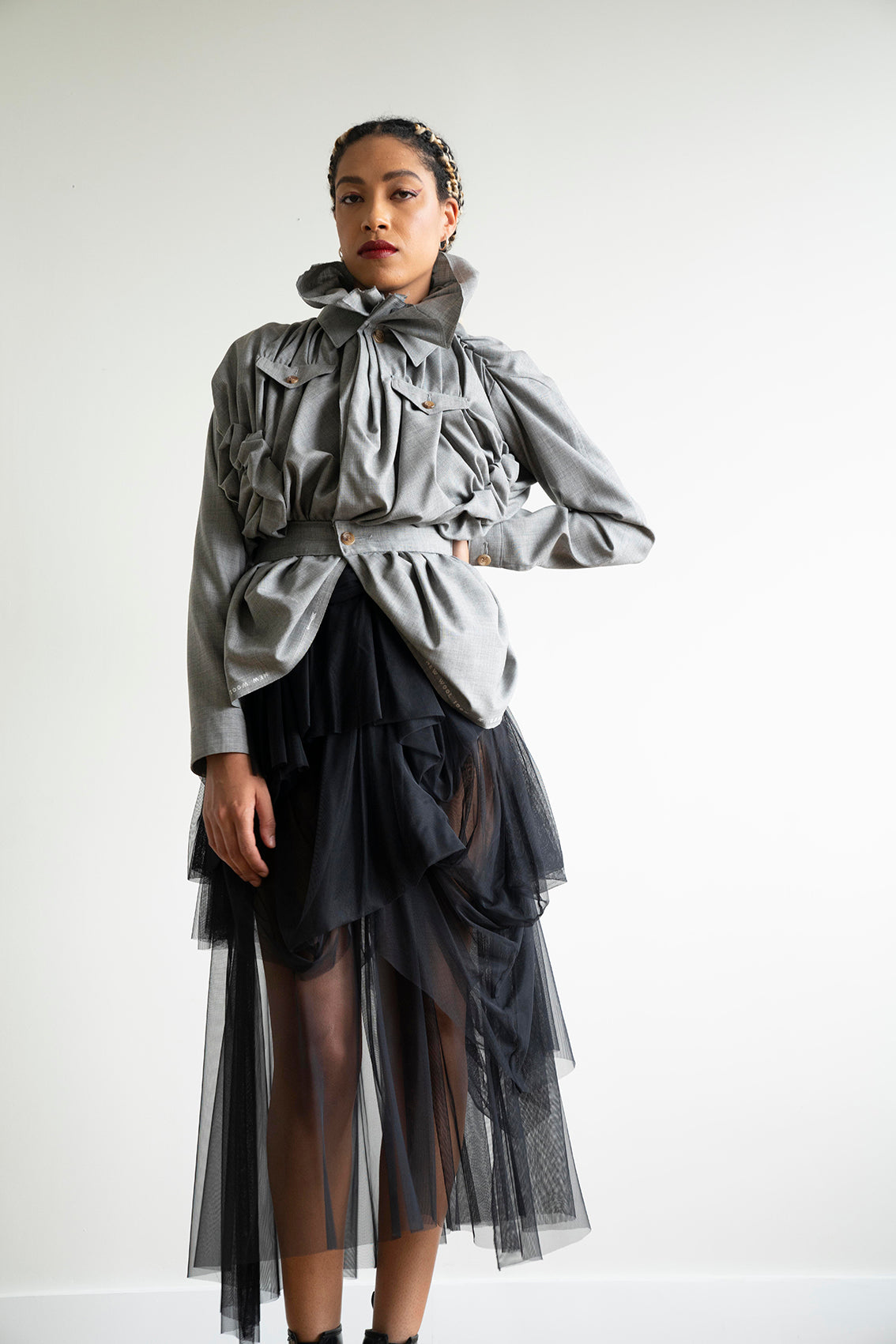 Comme des Garçons 1990’s Grey draped jacket