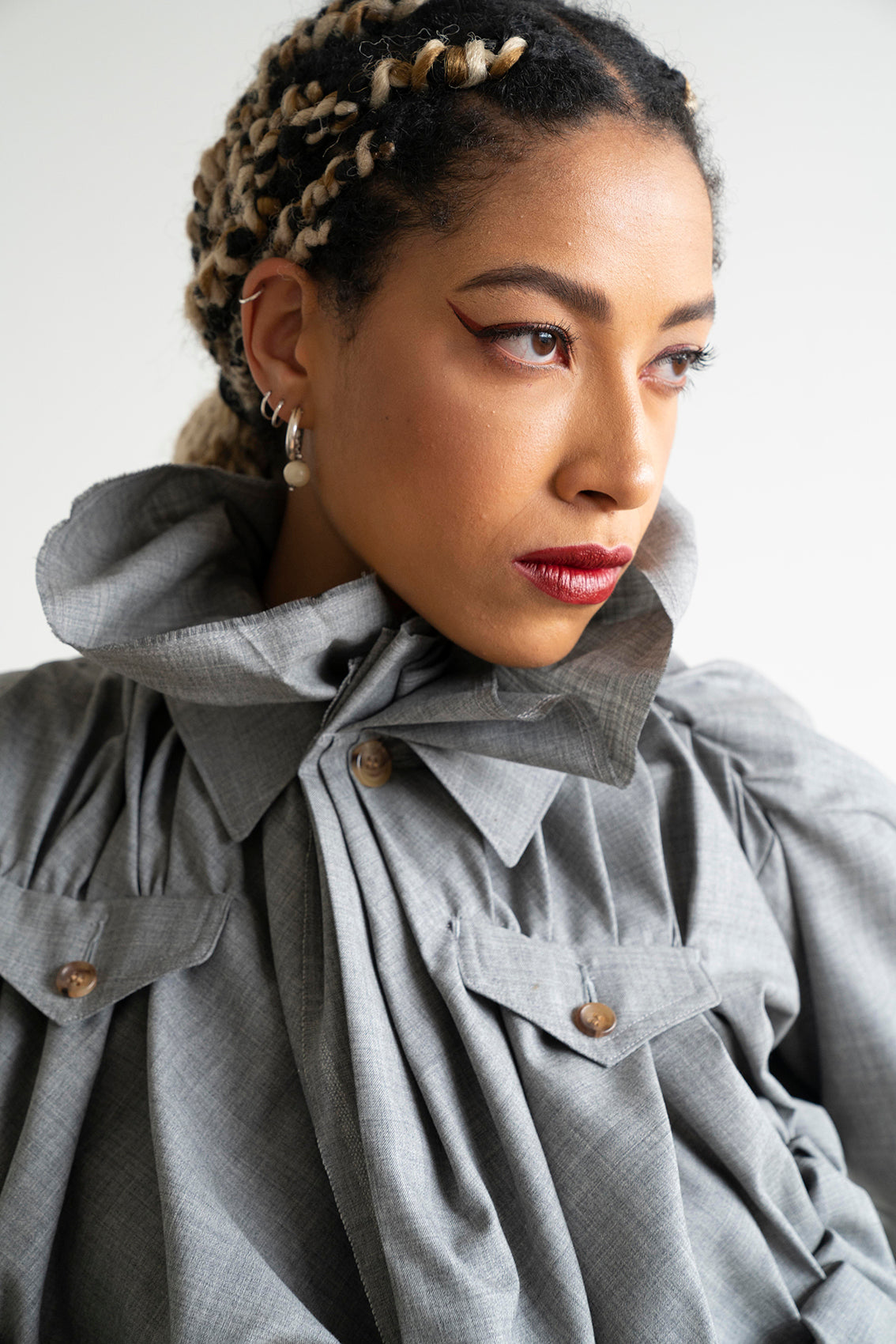 Comme des Garçons 1990’s Grey draped jacket