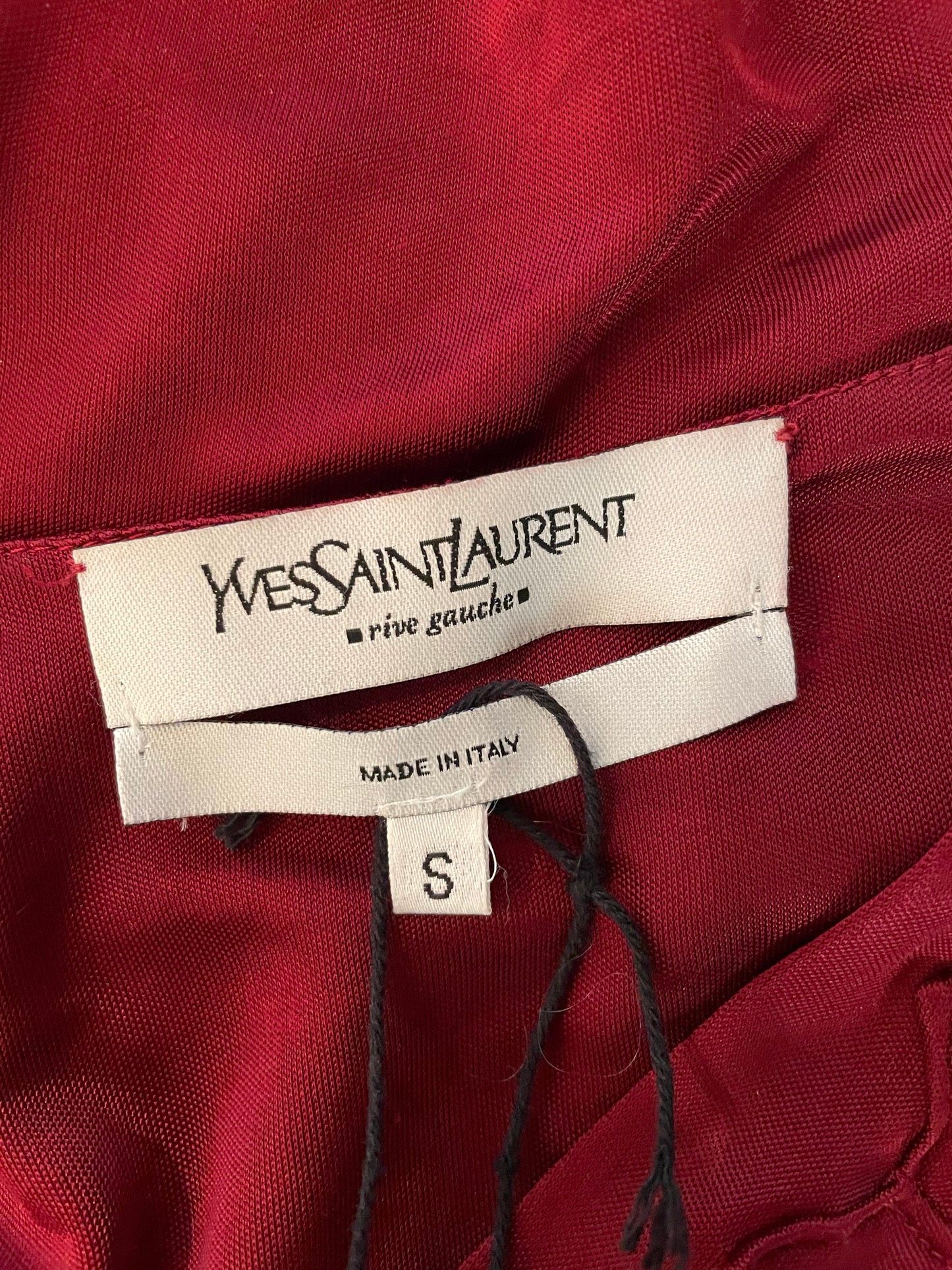 Yves Saint Laurent 90's wine red skirt set