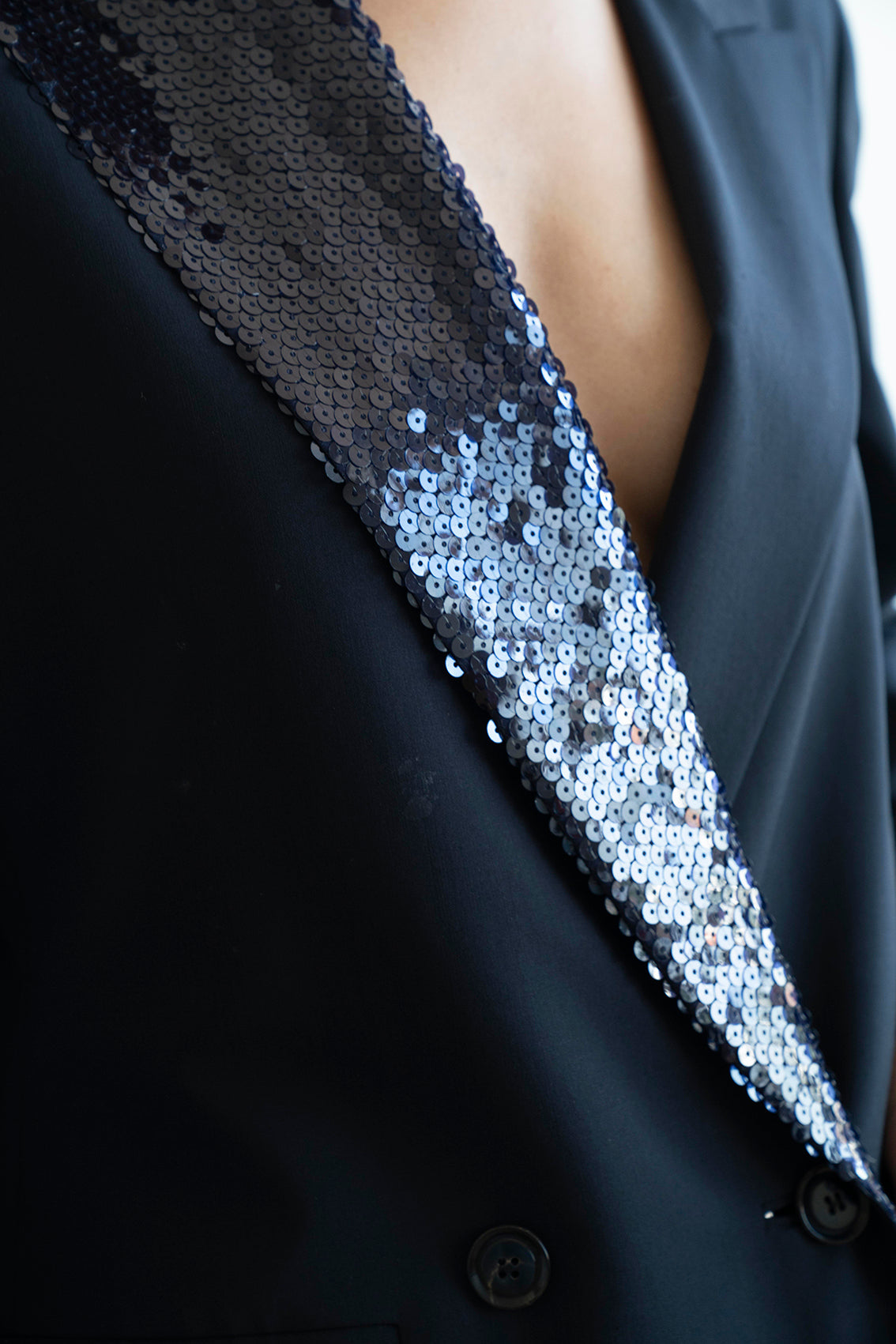 Jil Sander 2000’s Dark blue pantsuit with sequin blazer